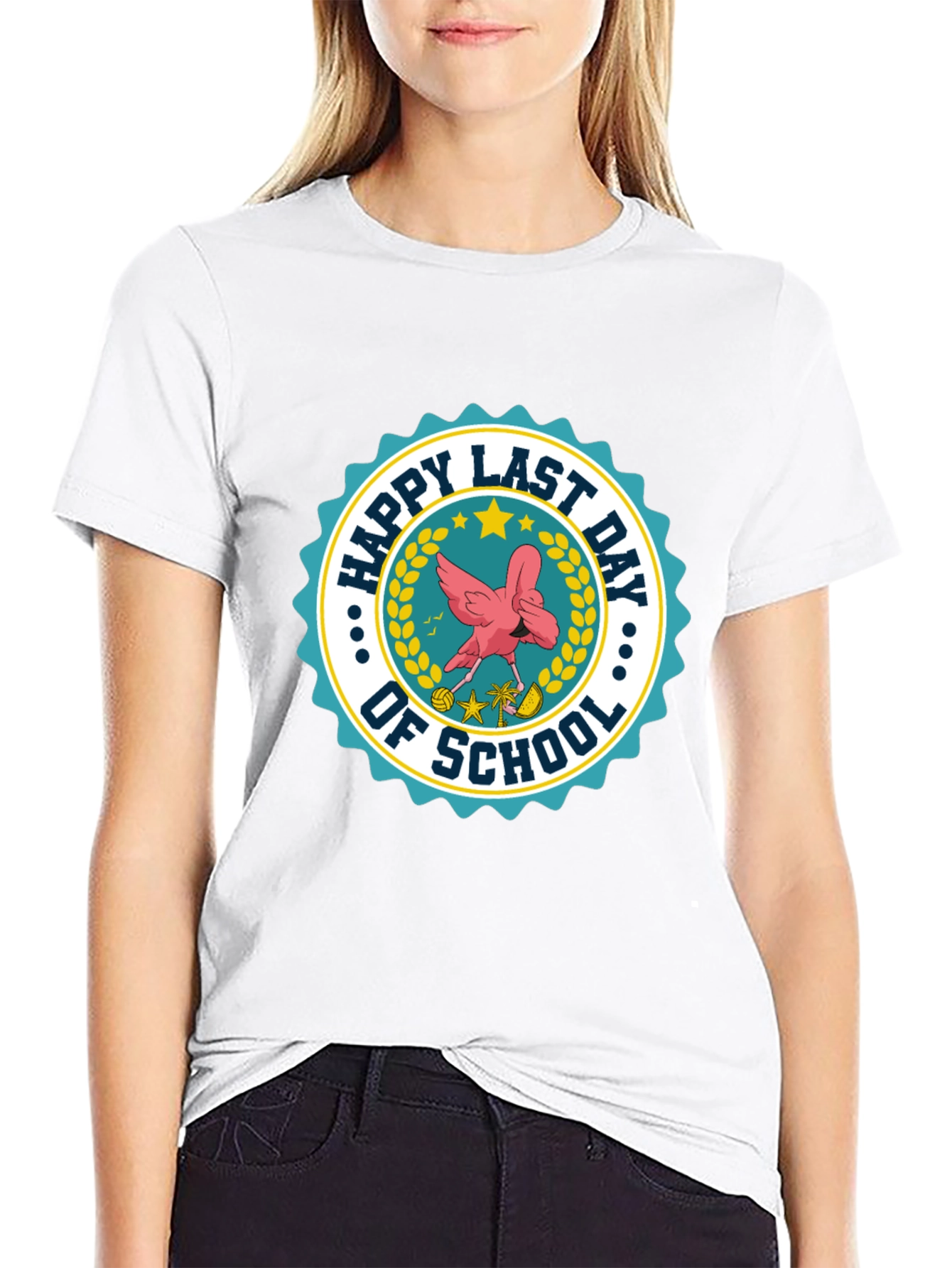 Happy Last Day of School T-Shirt Flamingo Graphic Tee