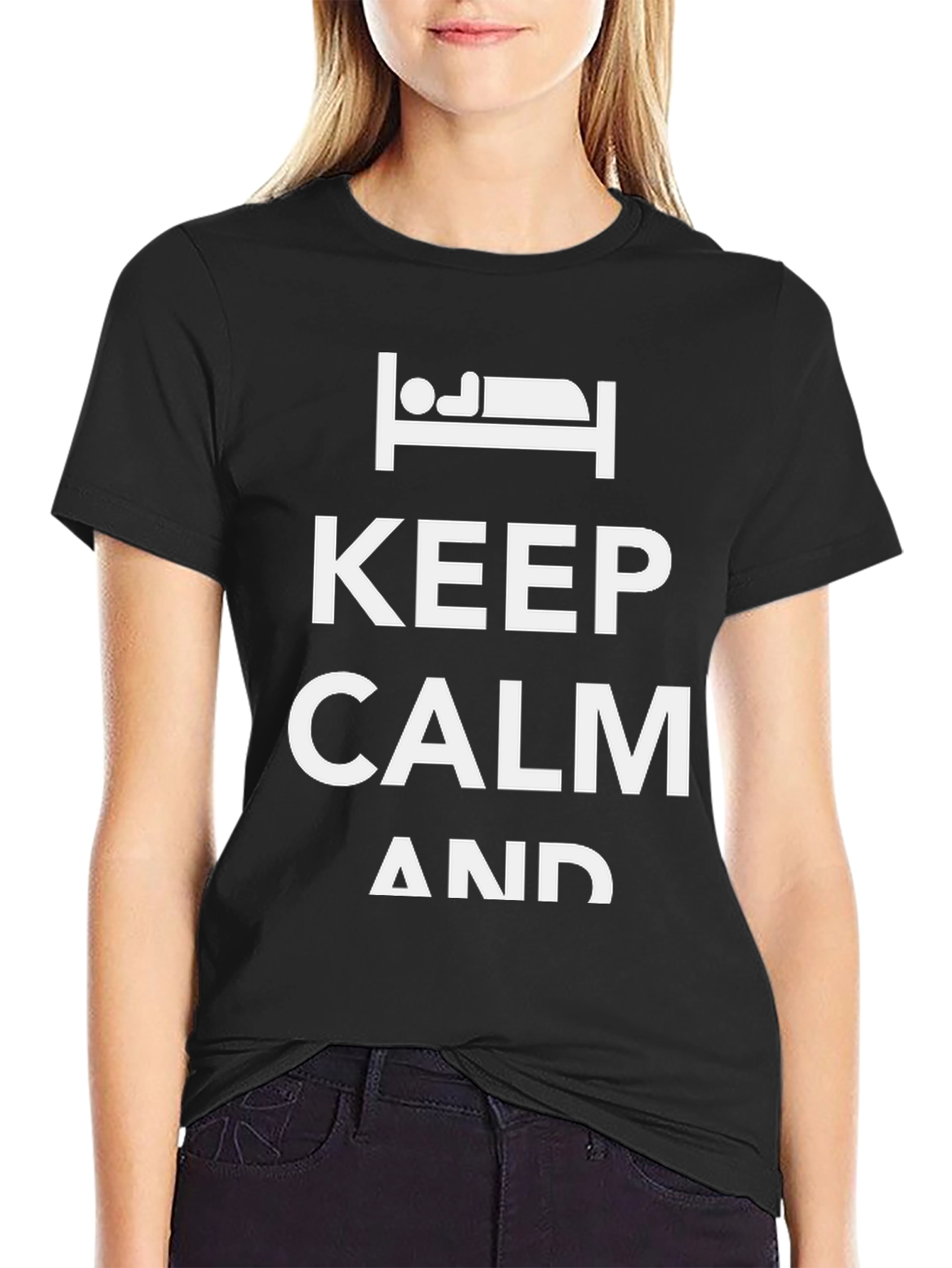Keep Calm Bedtime Black T-Shirt