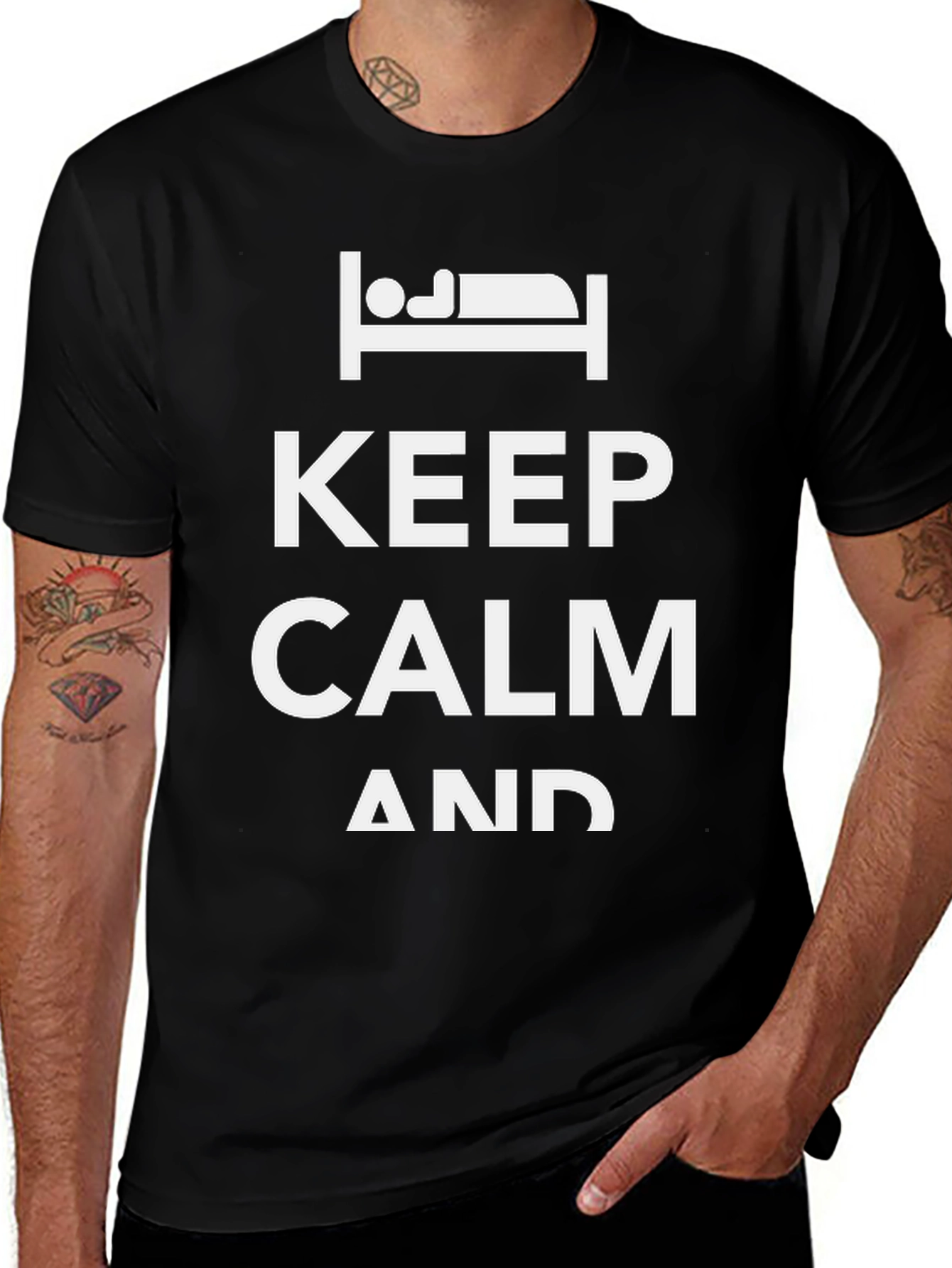 Keep Calm Bedtime Black T-Shirt