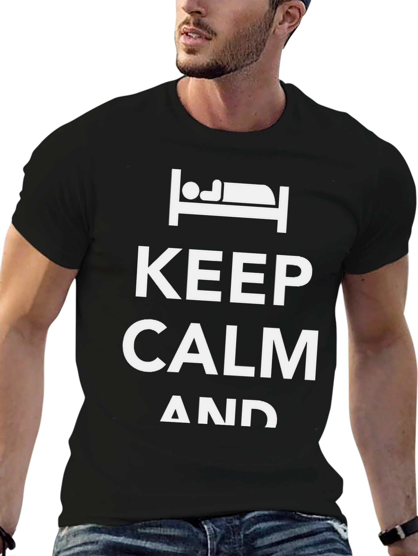 Keep Calm Bedtime Black T-Shirt