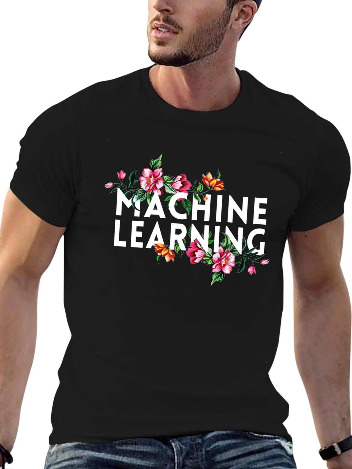 Machine Learning Floral Graphic T-Shirt