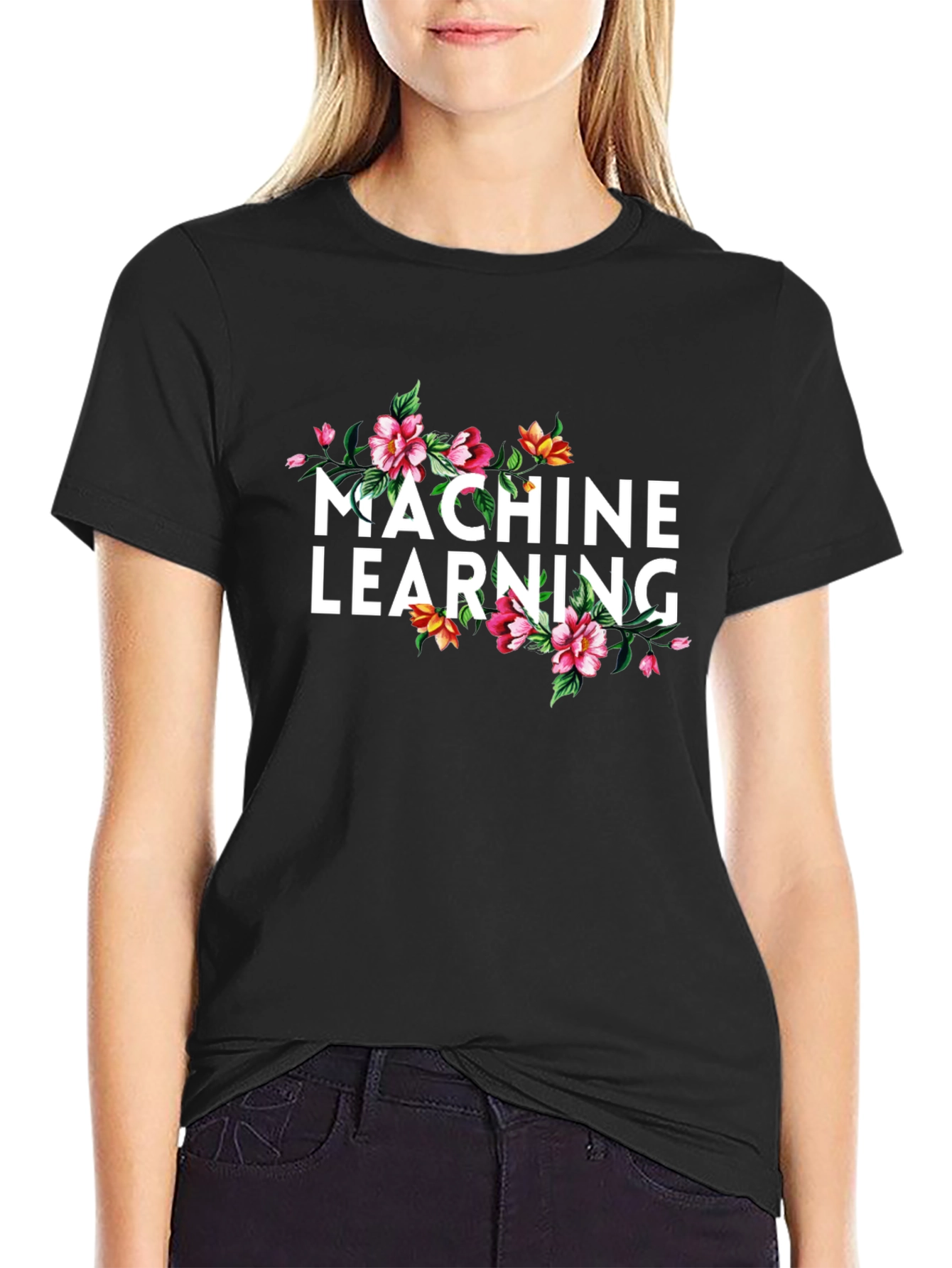Machine Learning Floral Graphic T-Shirt