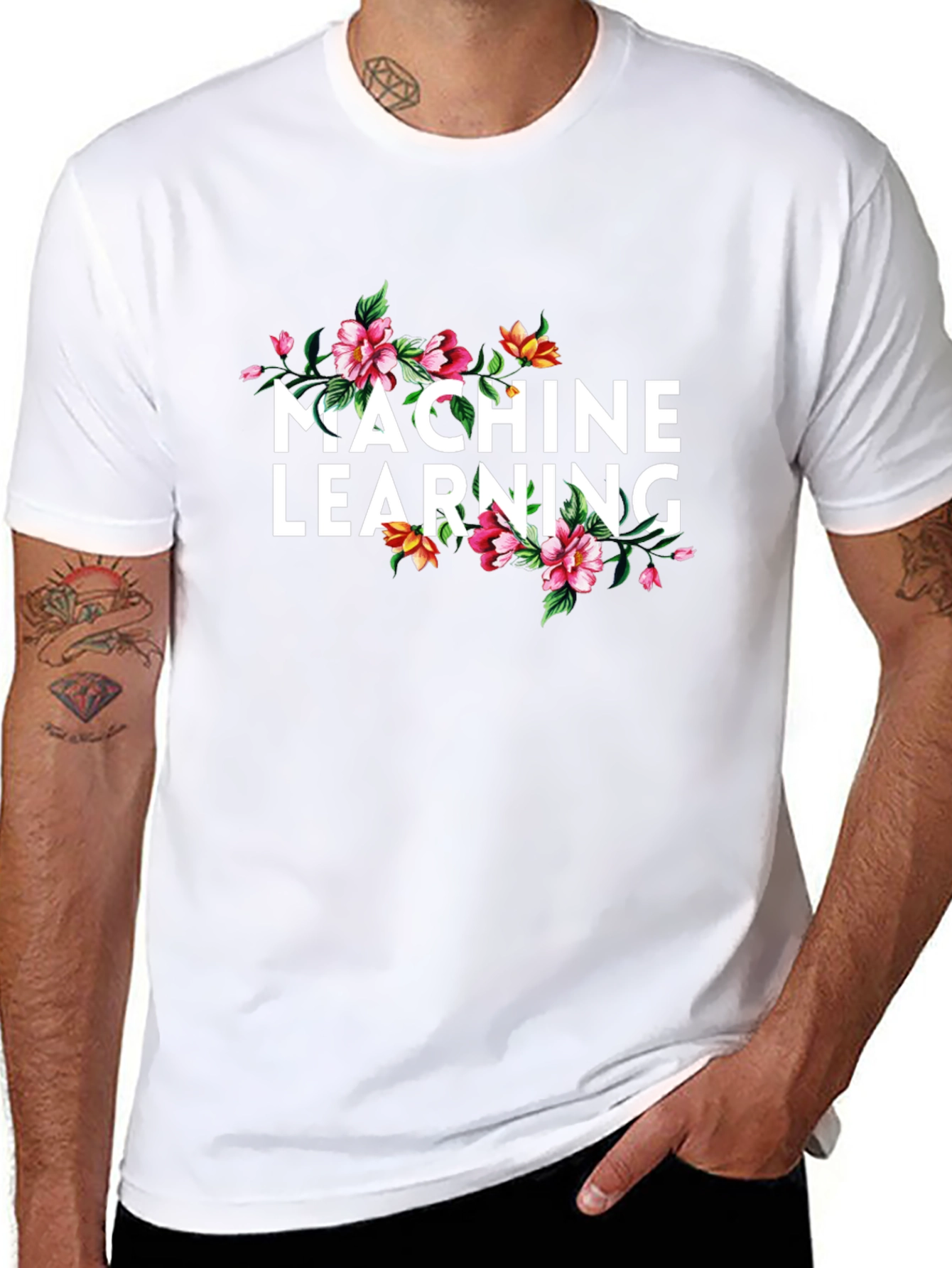 Machine Learning Floral Graphic T-Shirt
