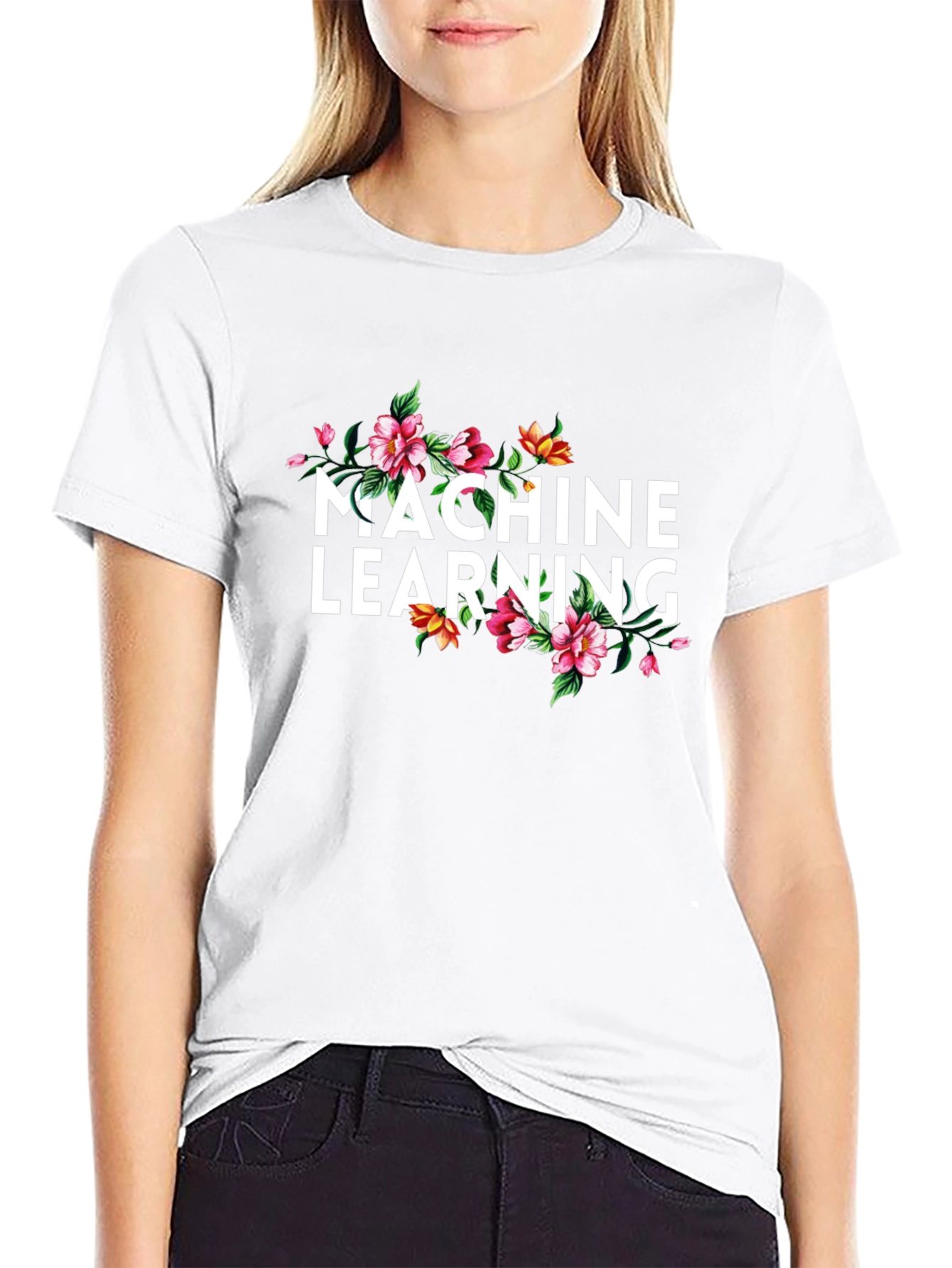 Machine Learning Floral Graphic T-Shirt