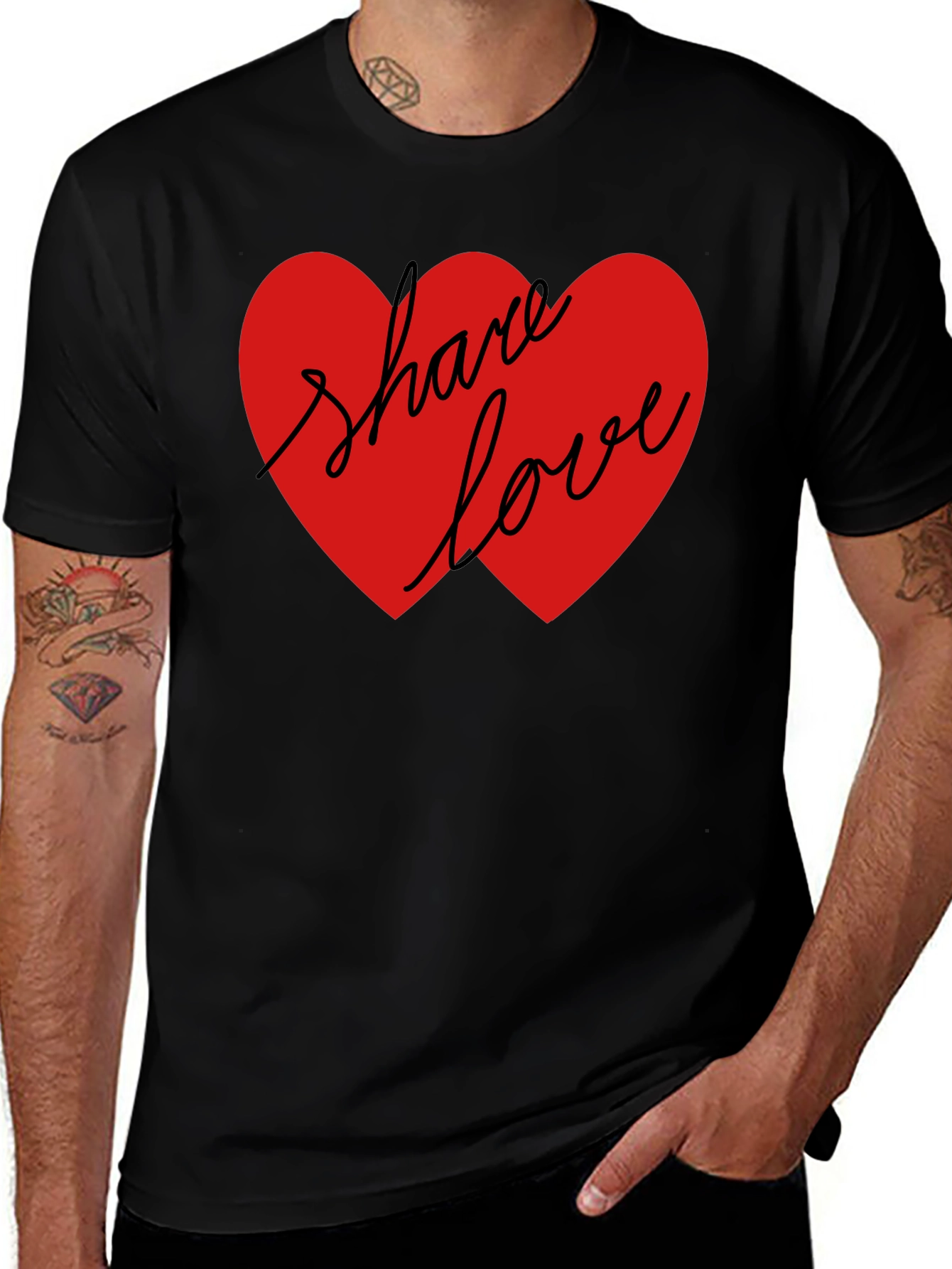 Share Love Graphic Tee - Black
