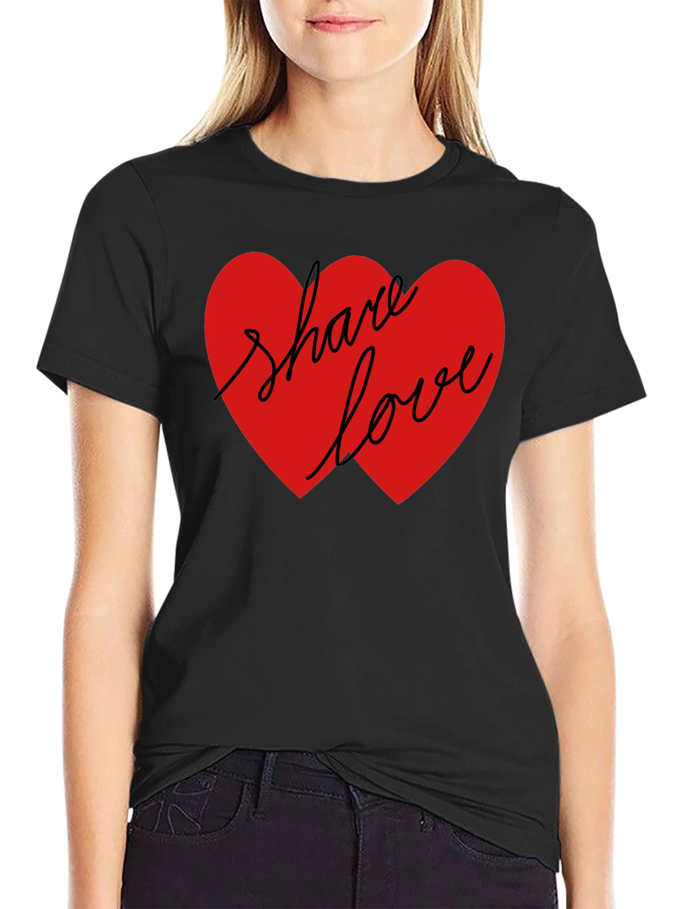 Share Love Graphic Tee - Black