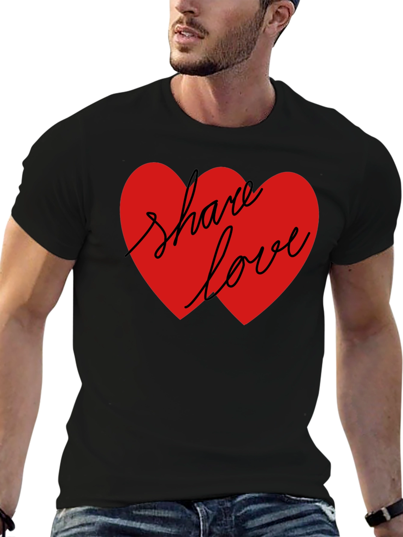 Share Love Graphic Tee - Black