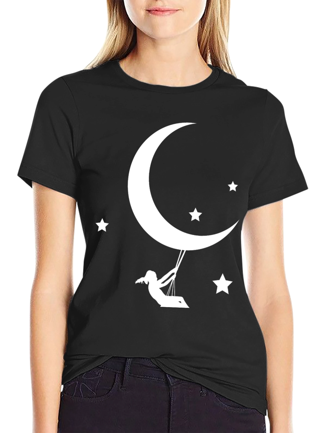 Moon Swing Graphic Tee - Relaxed Fit Cotton T-Shirt