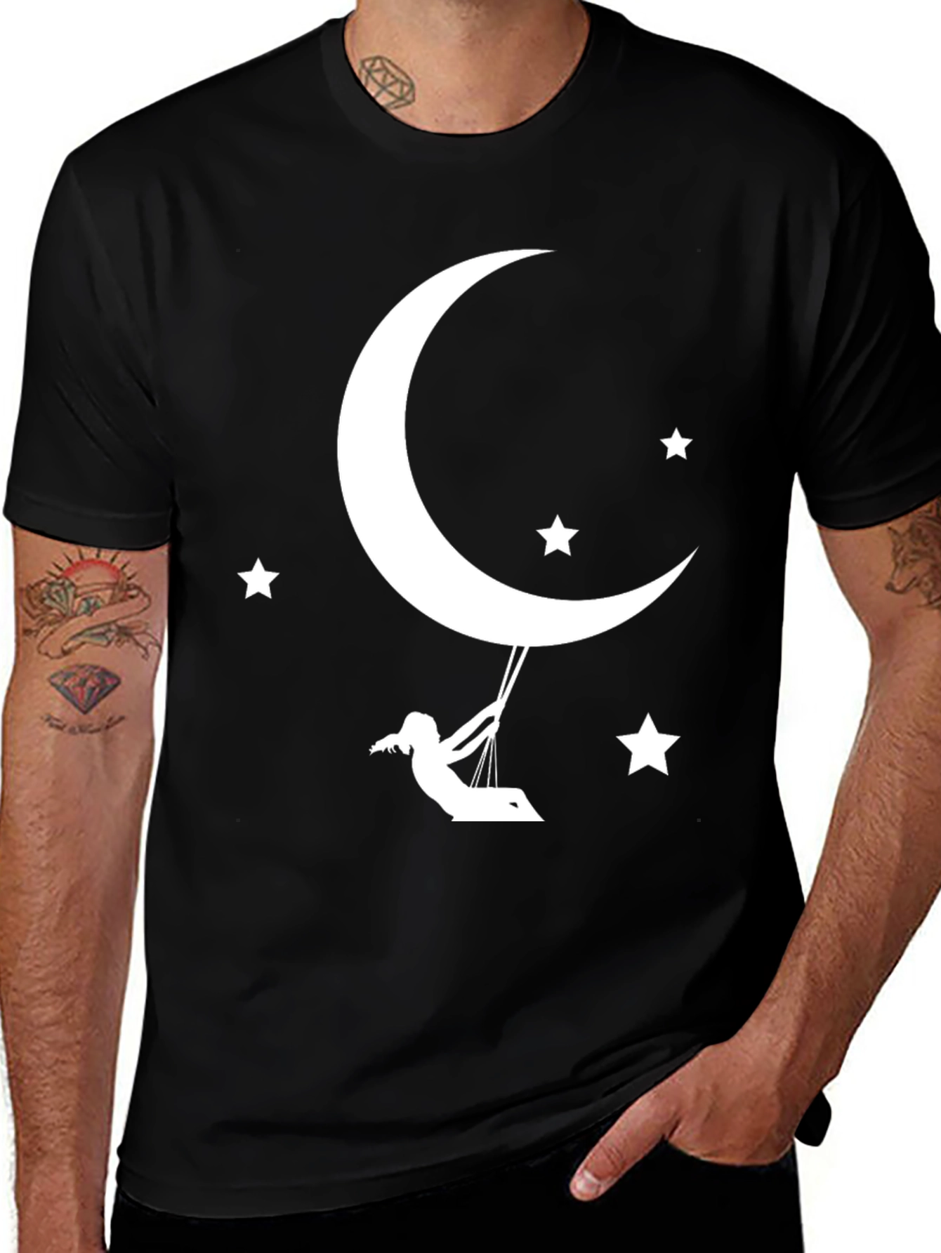 Moon Swing Graphic Tee - Relaxed Fit Cotton T-Shirt