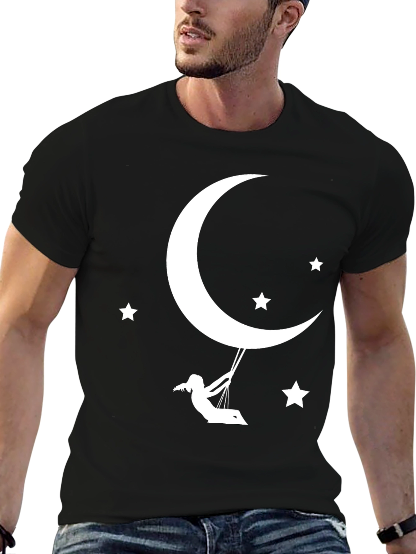 Moon Swing Graphic Tee - Relaxed Fit Cotton T-Shirt