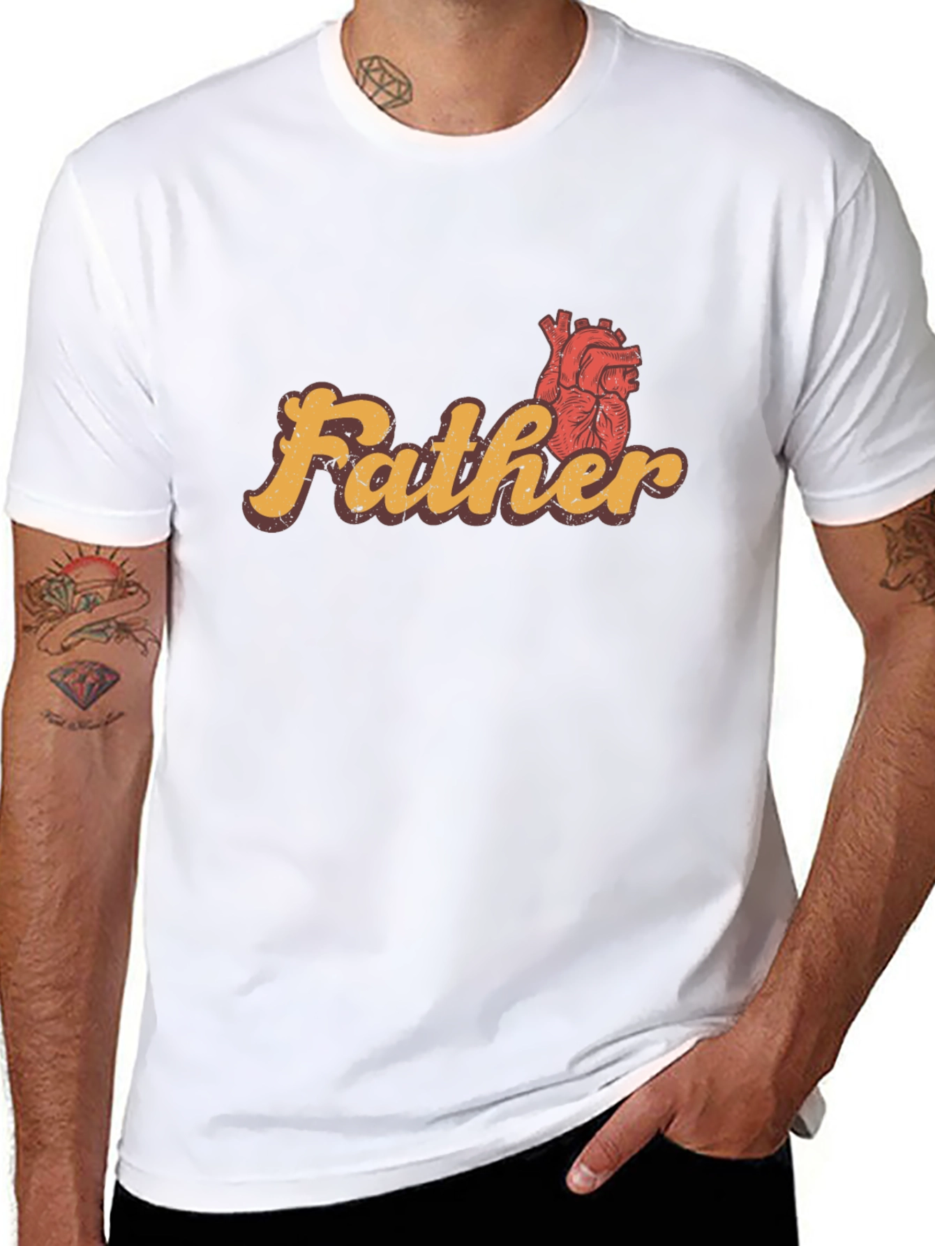 Father Heart Graphic Tee - Stylish Dad Gift