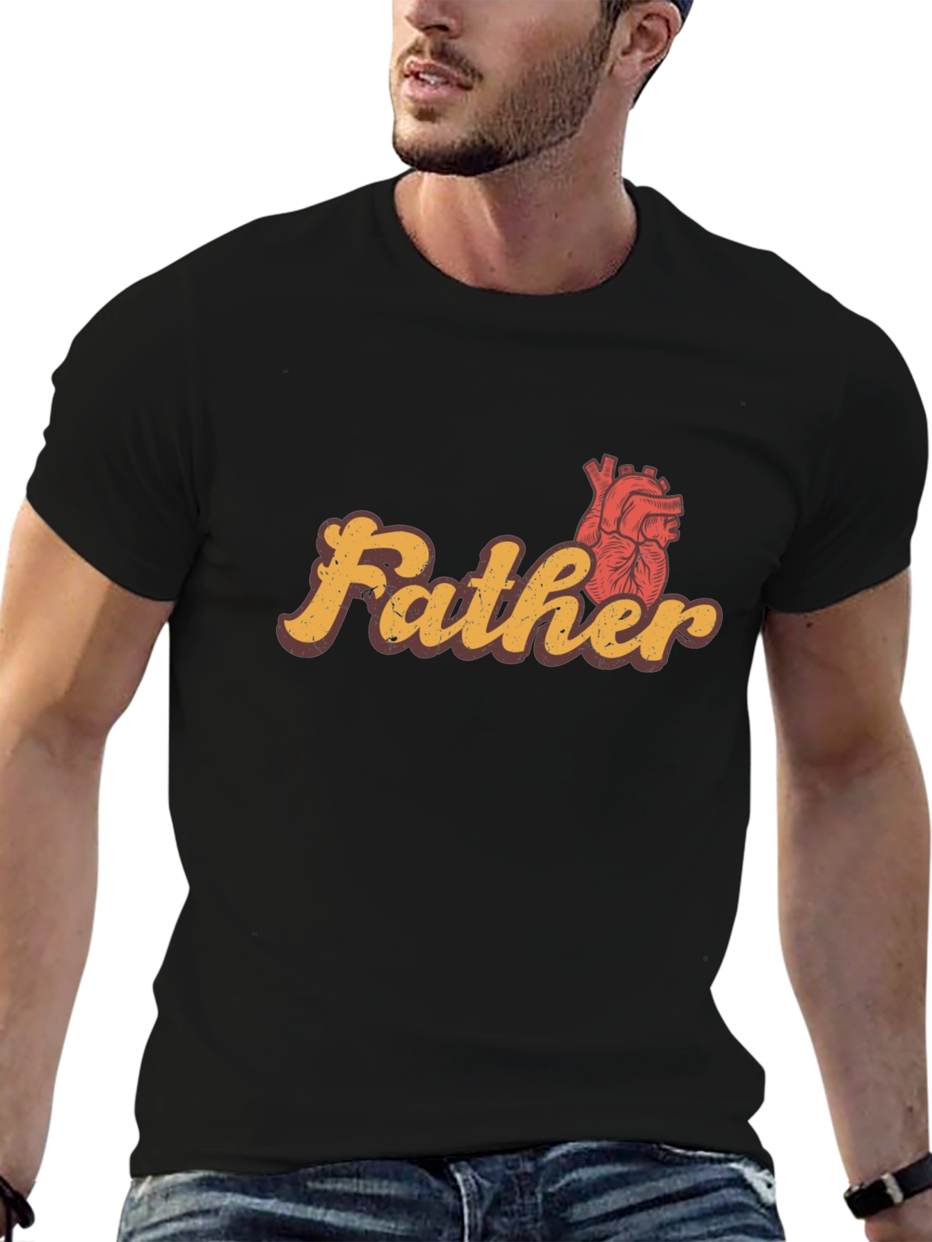 Father Heart Graphic Tee - Stylish Dad Gift