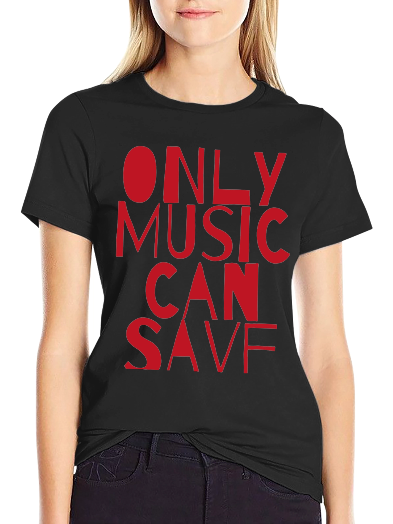 Only Music Can Save Black T-Shirt