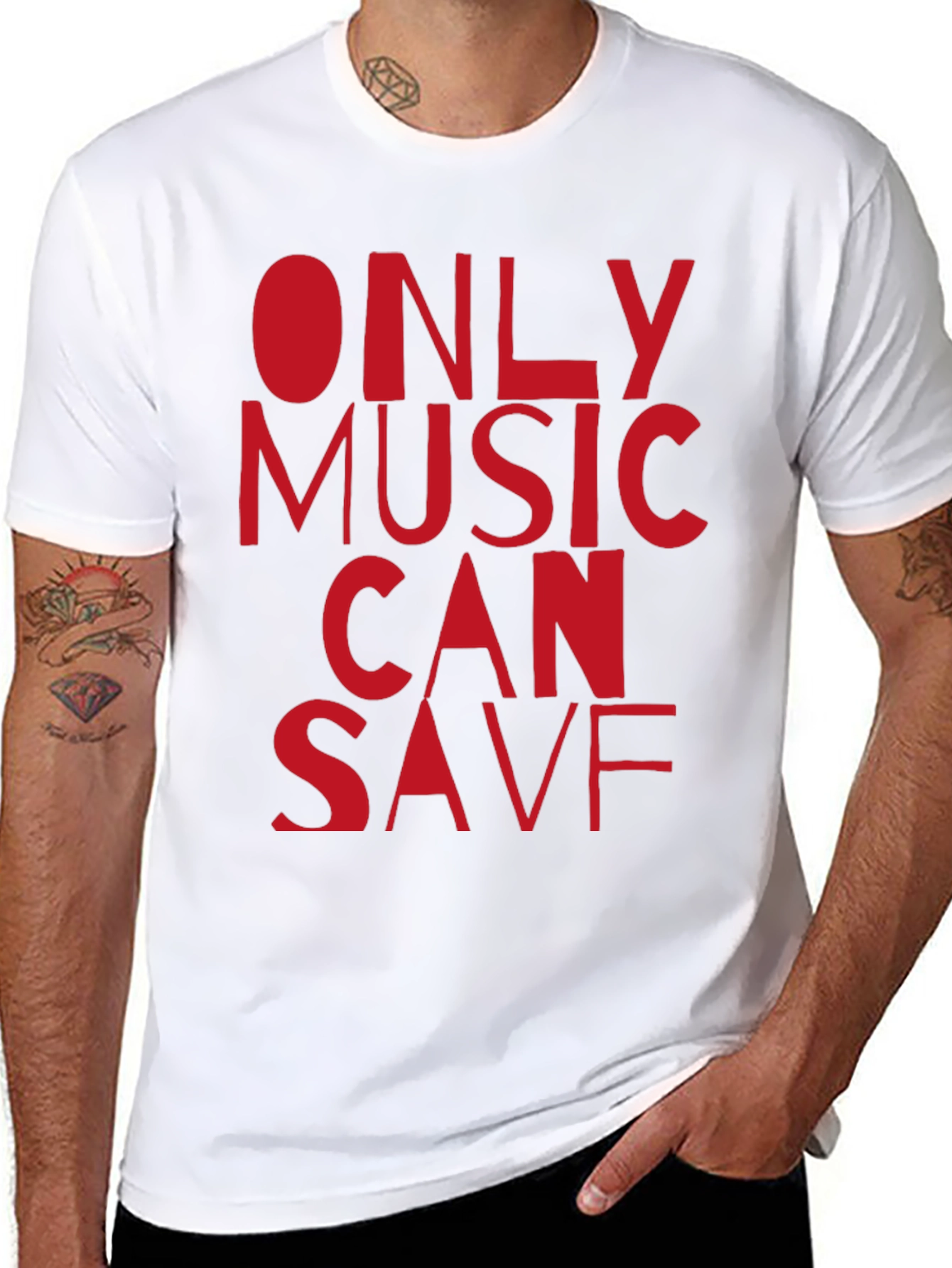 Only Music Can Save Black T-Shirt