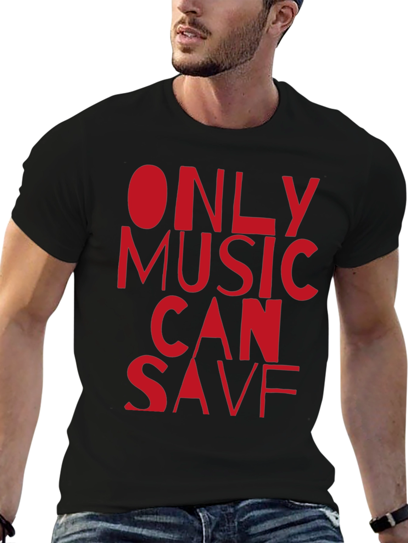 Only Music Can Save Black T-Shirt