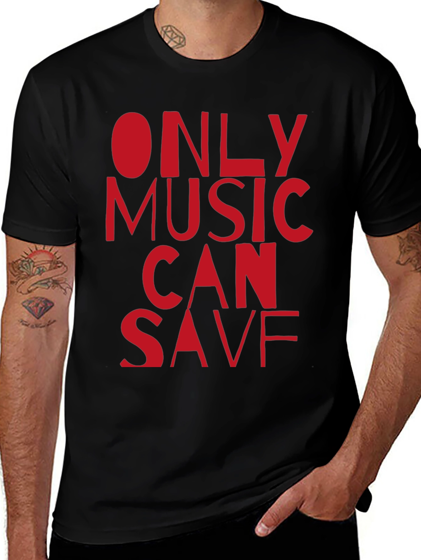 Only Music Can Save Black T-Shirt