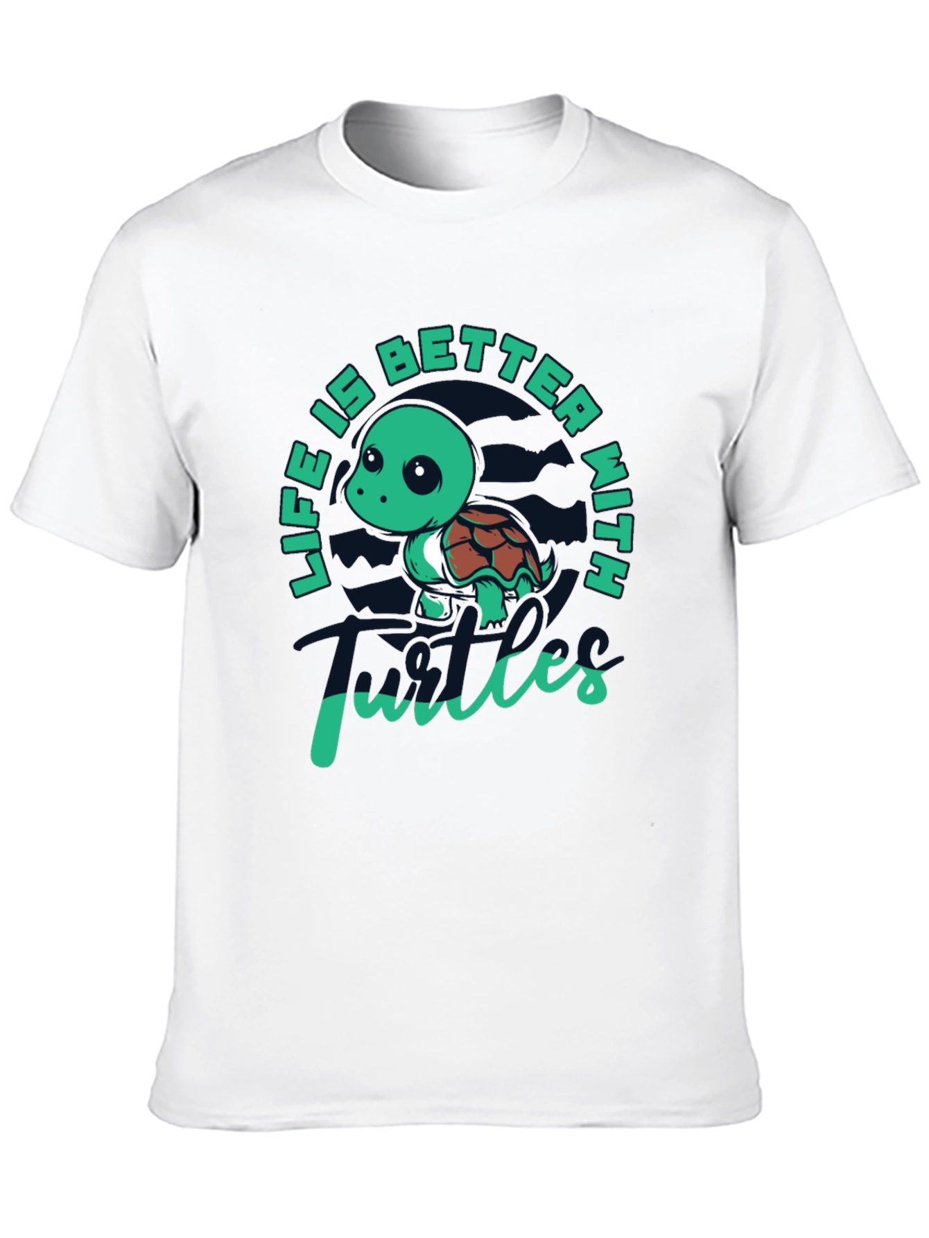 Life is Better with Turtles Black T-Shirt