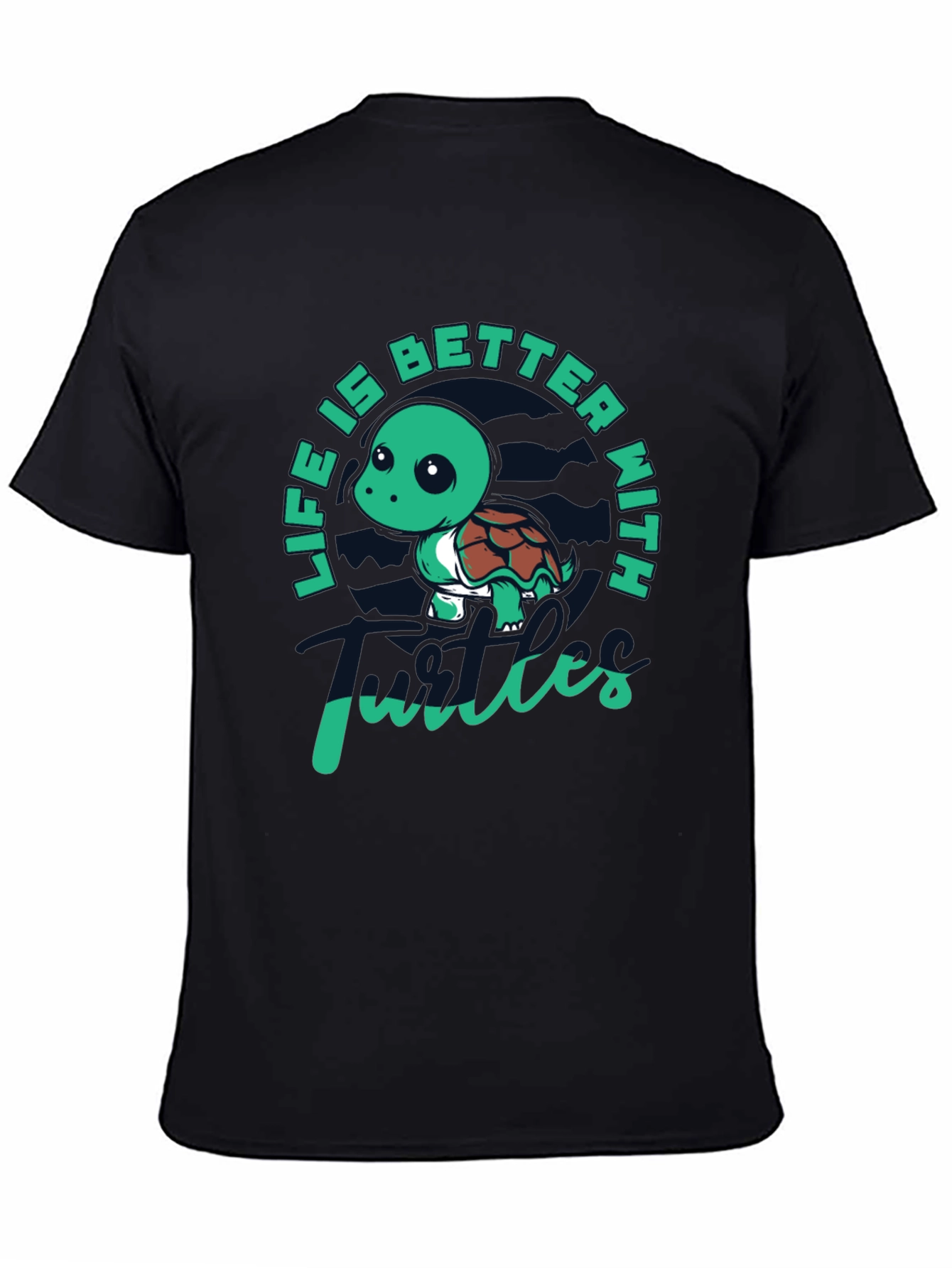 Life is Better with Turtles Black T-Shirt