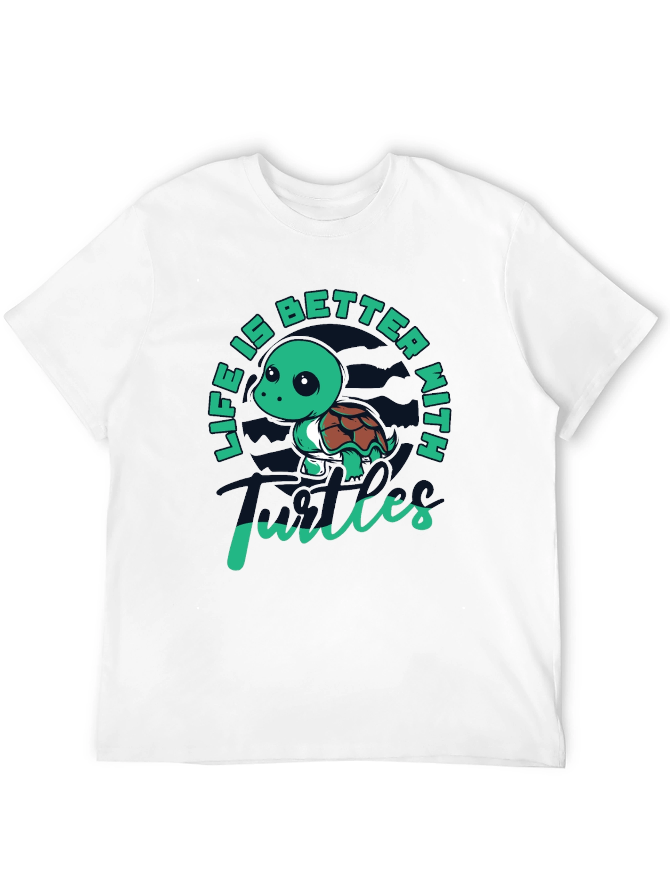 Life is Better with Turtles Black T-Shirt