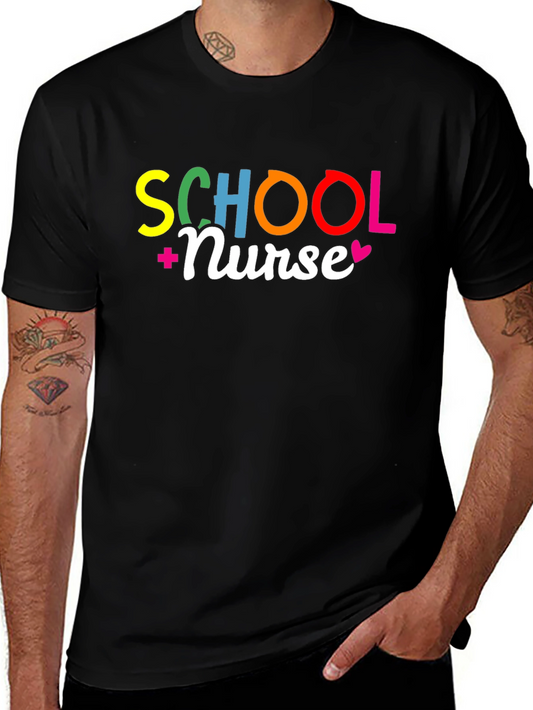 School Nurse Graphic T-Shirt - Colorful Design