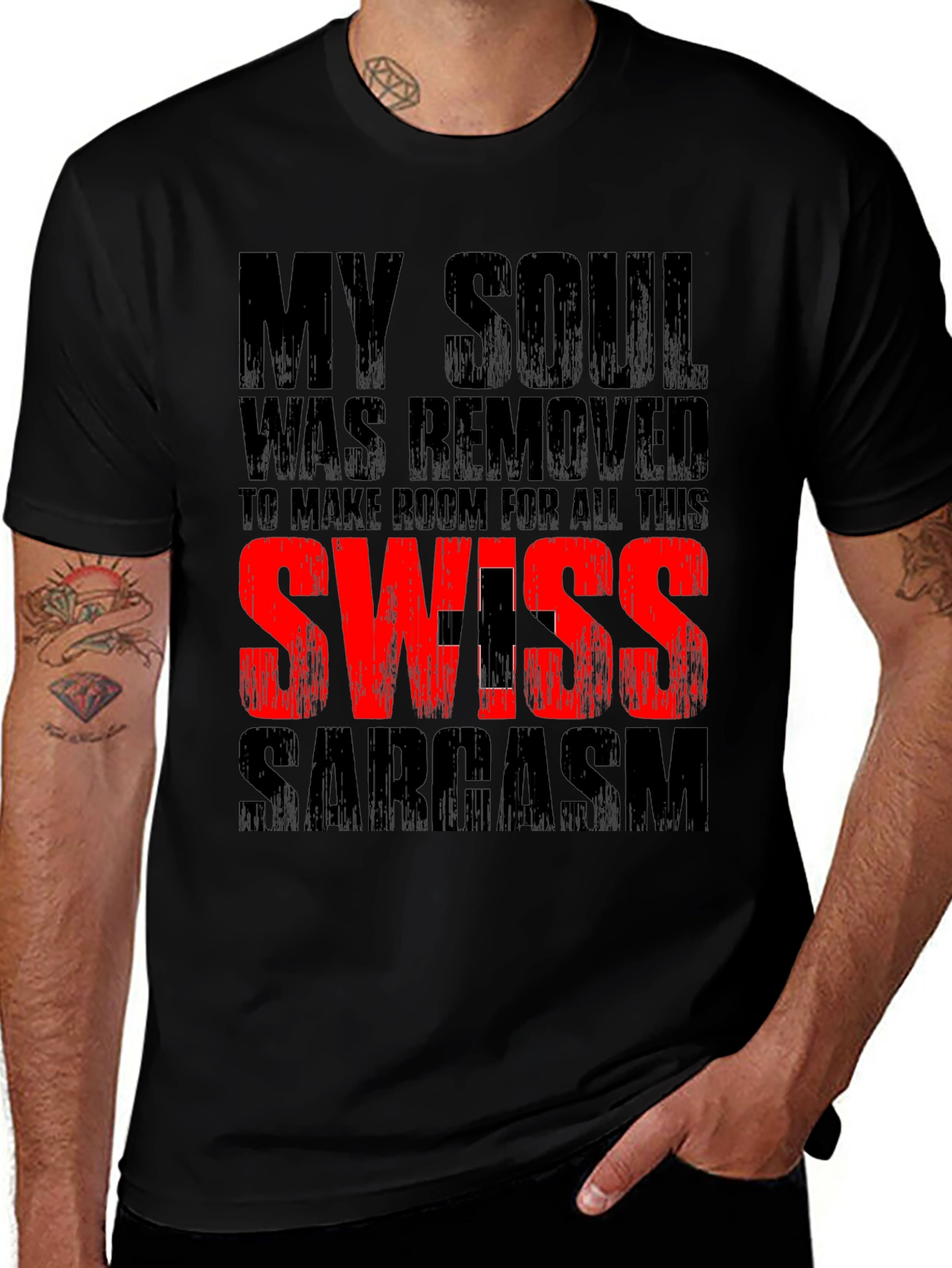 Swiss Sarcasm Graphic T-Shirt - Funny Novelty Tee