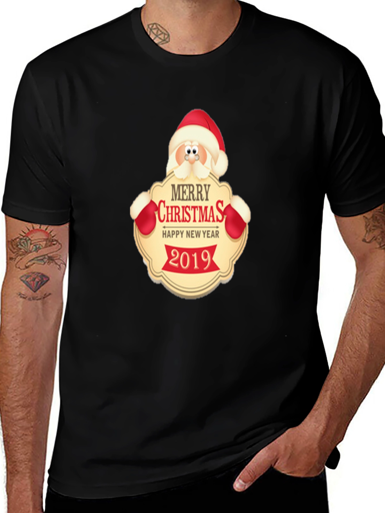 Merry Christmas 2019 Santa Graphic T-Shirt