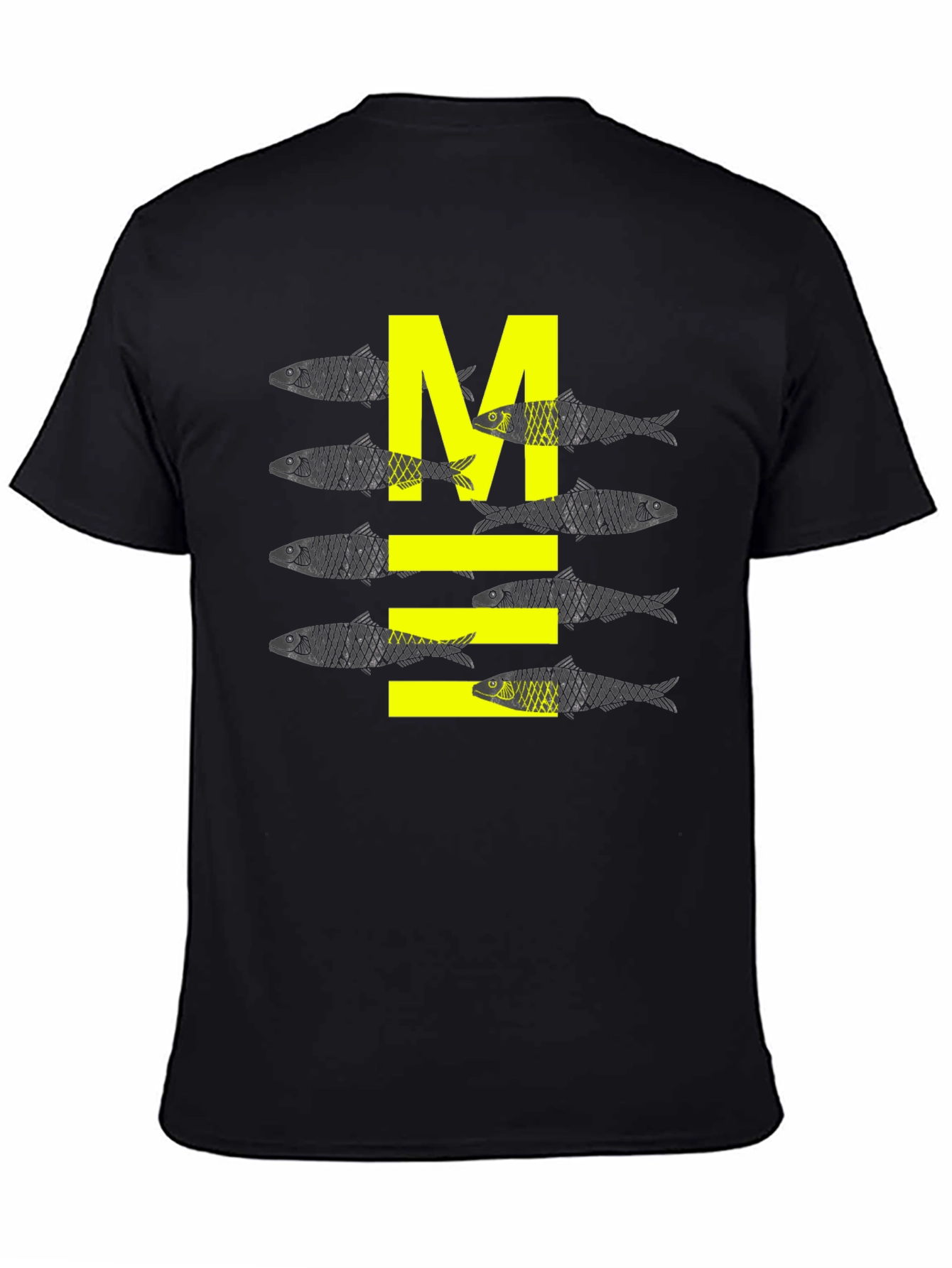 Sardine M Graphic Tee - Black Cotton Comfort