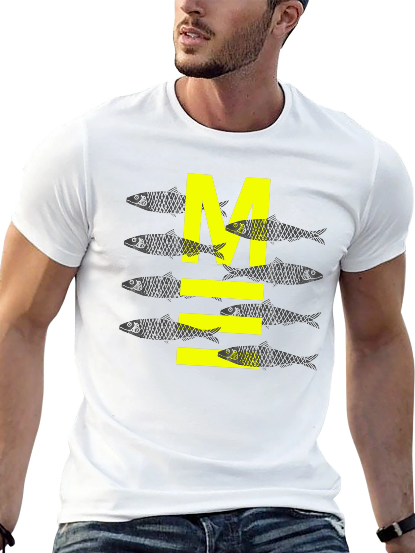 Sardine M Graphic Tee - Black Cotton Comfort