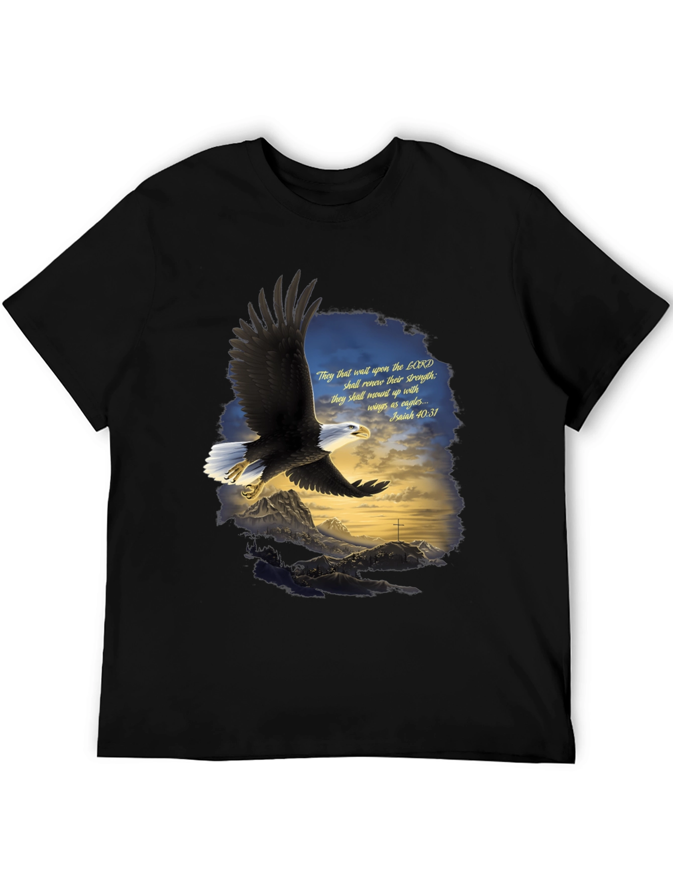 Eagle Wings Christian T-Shirt - Isaiah 40:31 Design