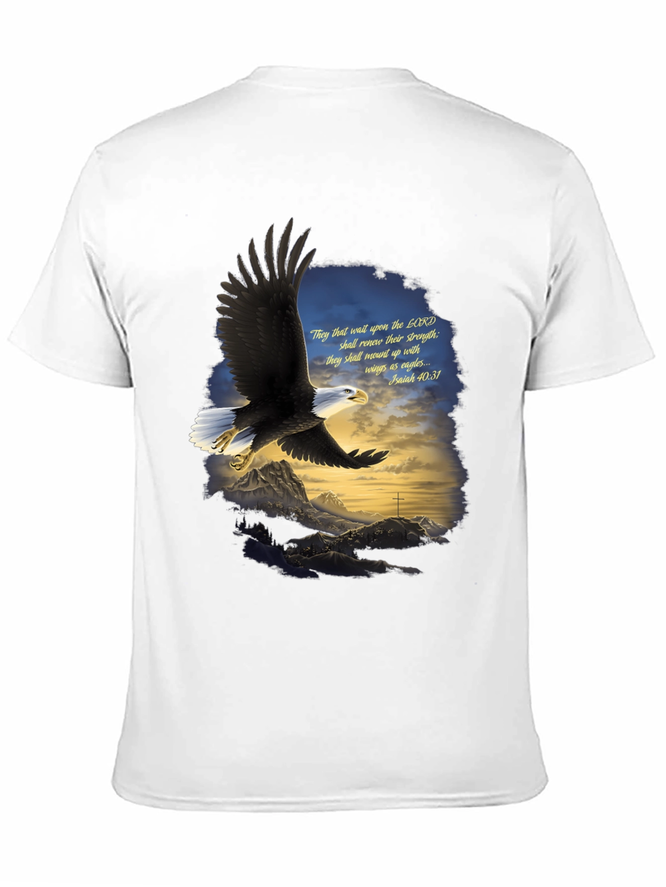 Eagle Wings Christian T-Shirt - Isaiah 40:31 Design