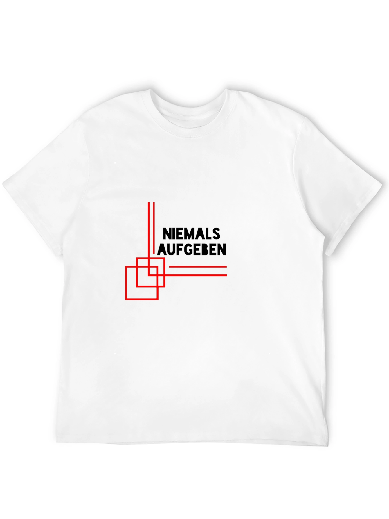 Never Give Up - Mens Black Graphic Tee