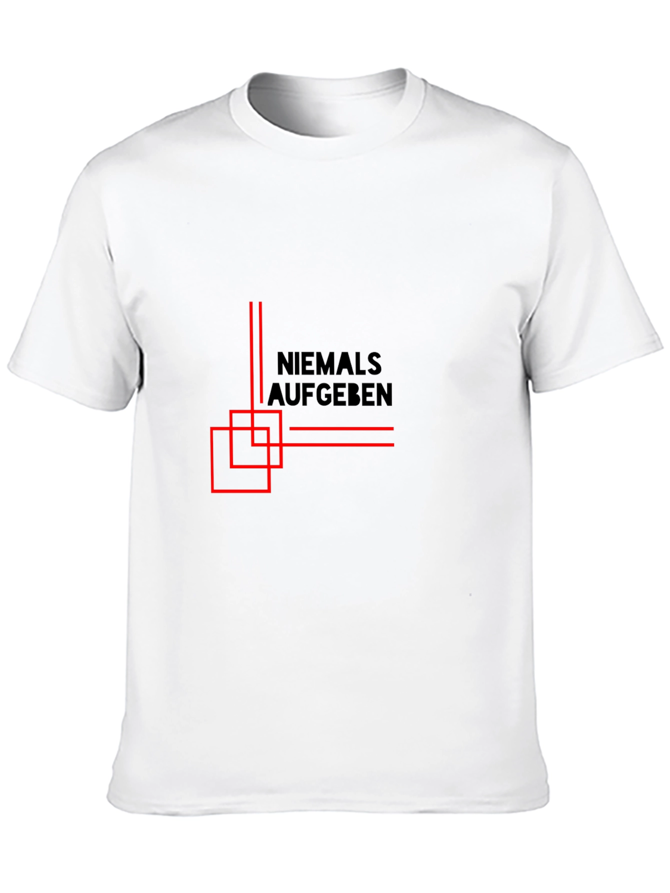 Never Give Up - Mens Black Graphic Tee