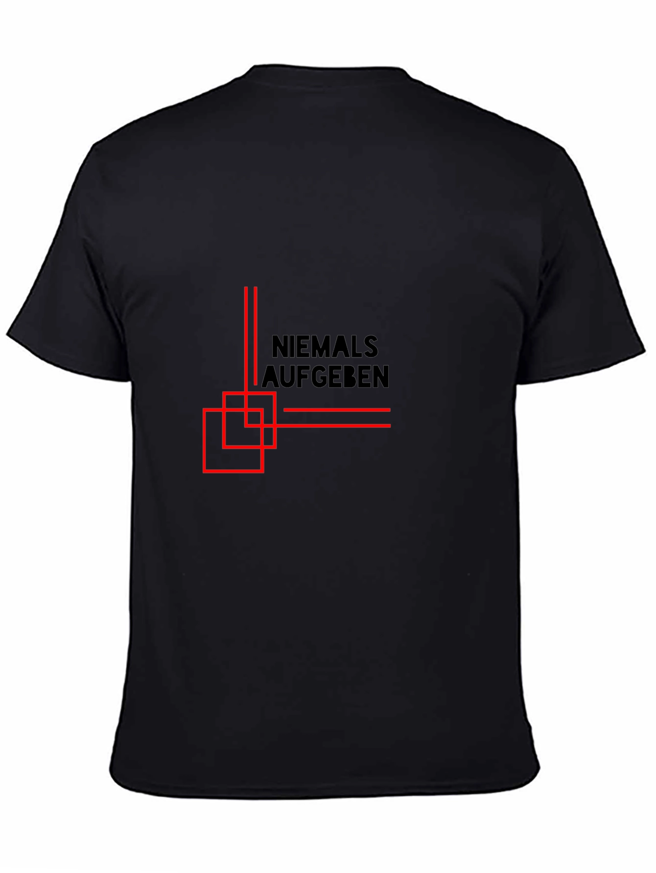 Never Give Up - Mens Black Graphic Tee