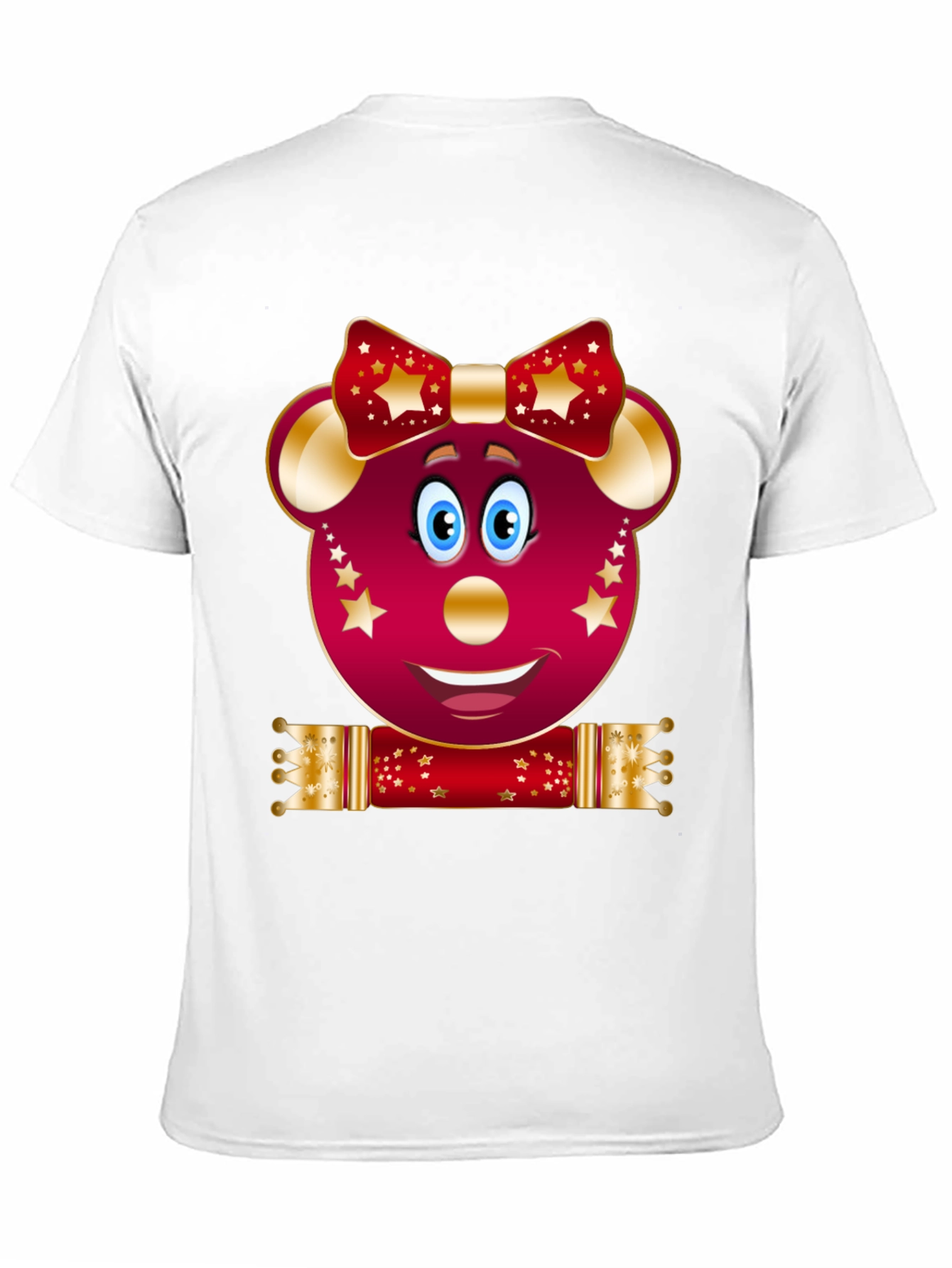 Festive Cartoon Mouse Black T-Shirt
