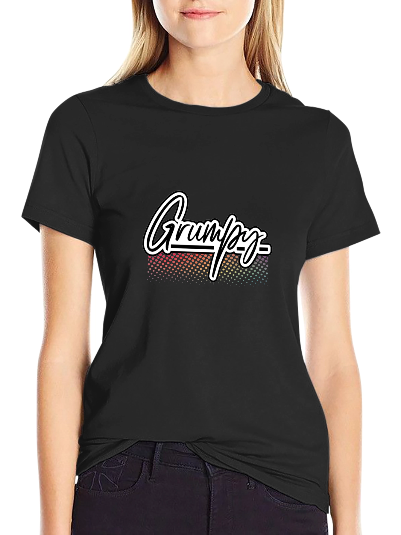 Grumpy Graphic T-Shirt - Black Casual Tee