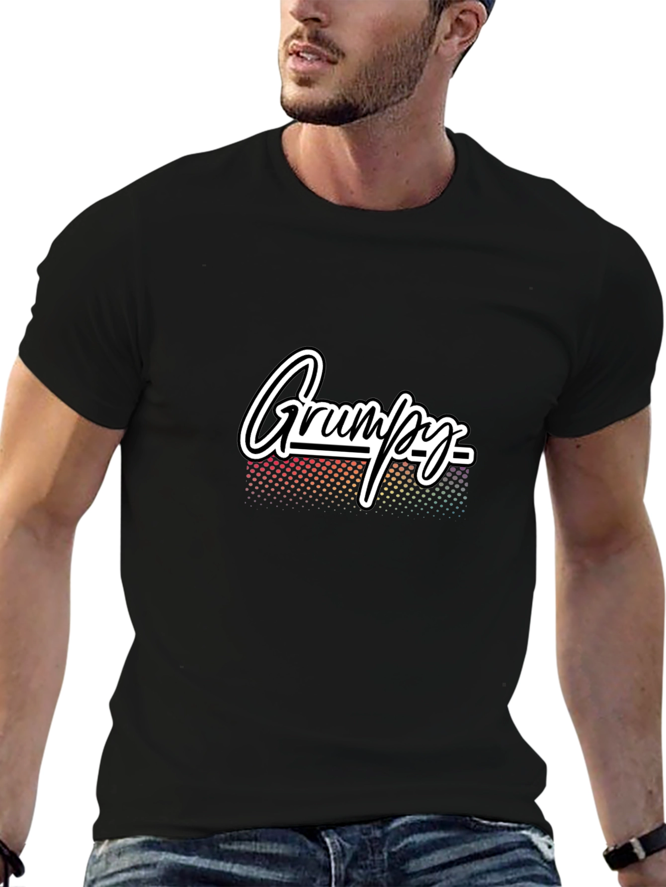 Grumpy Graphic T-Shirt - Black Casual Tee