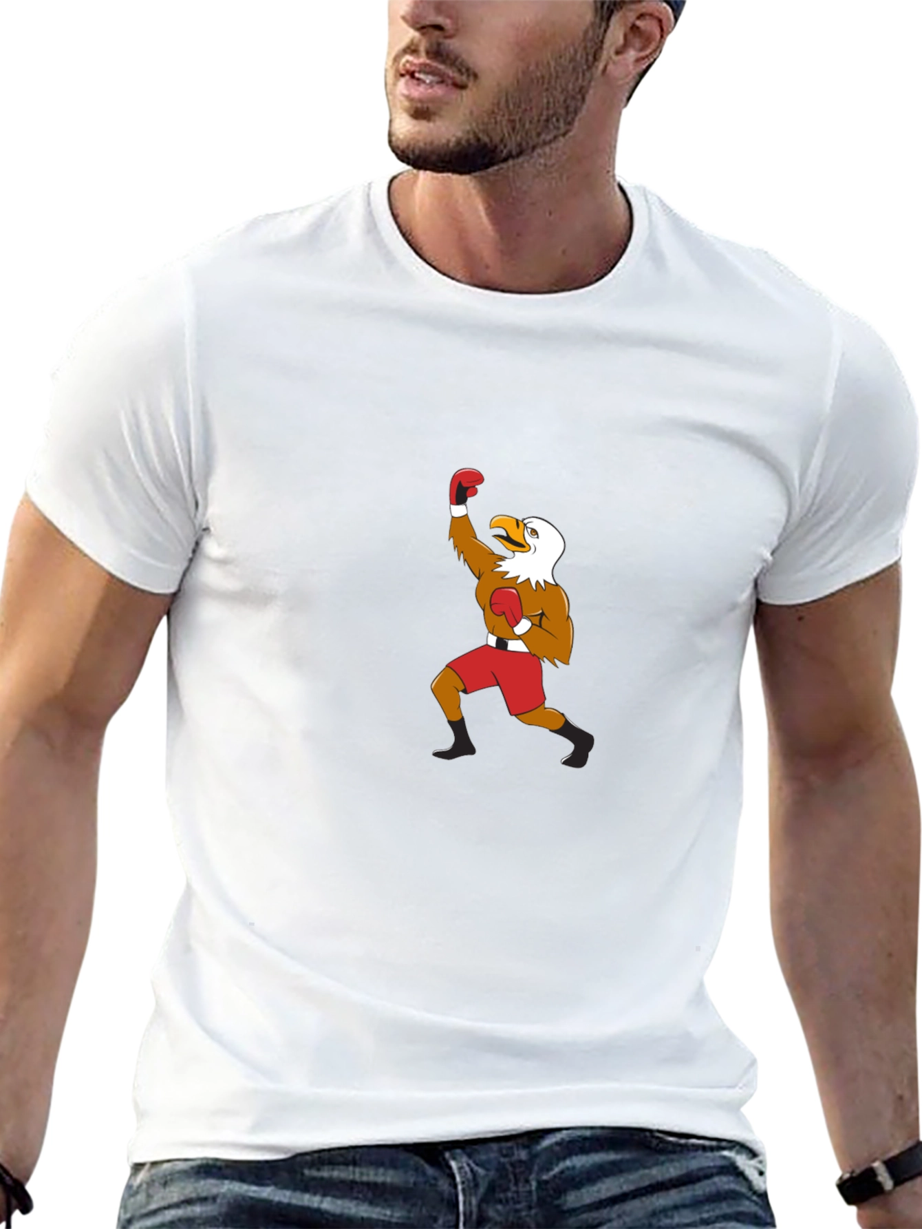 Eagle Boxer Graphic Tee - Mens Black T-Shirt