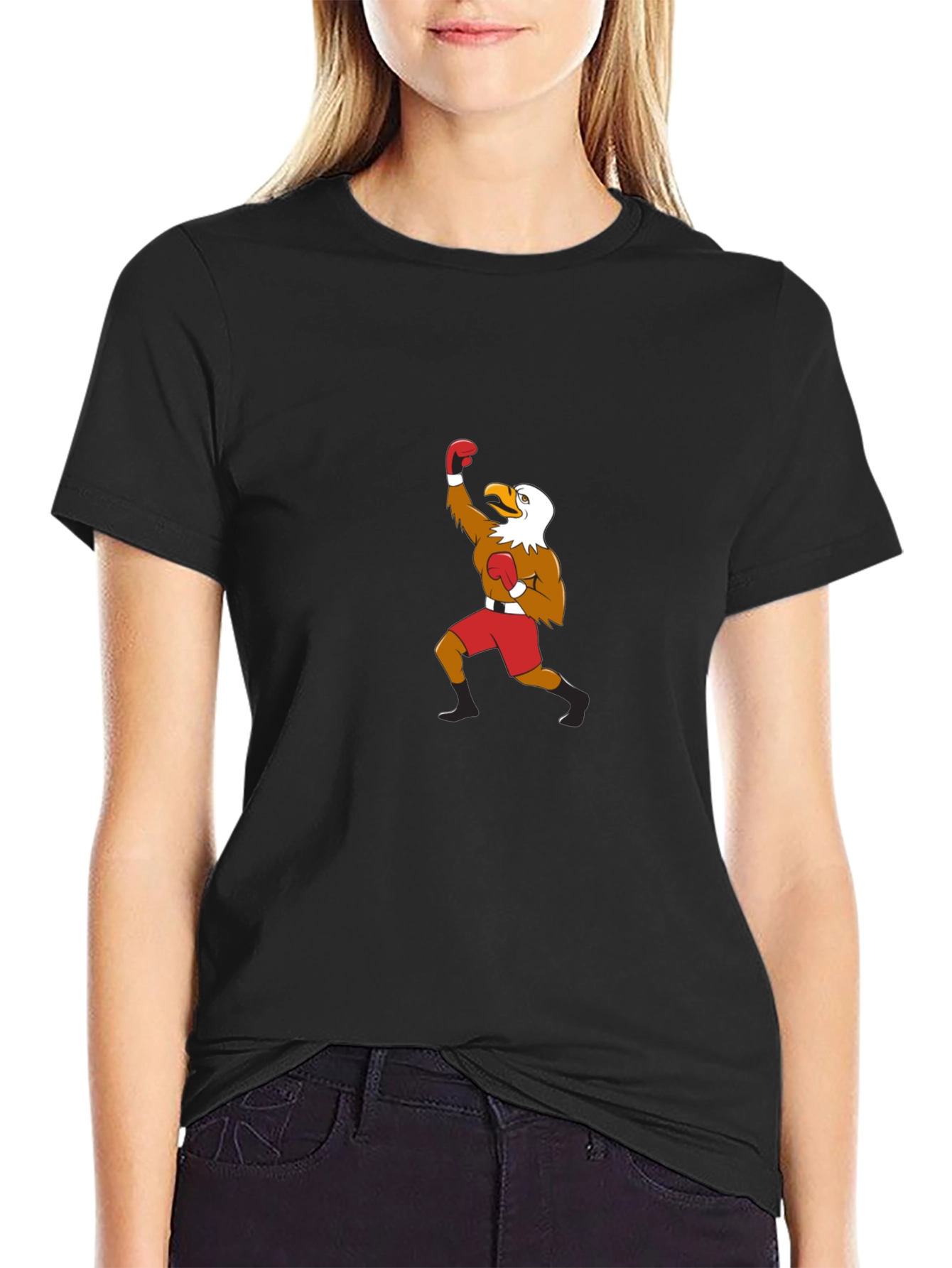 Eagle Boxer Graphic Tee - Mens Black T-Shirt