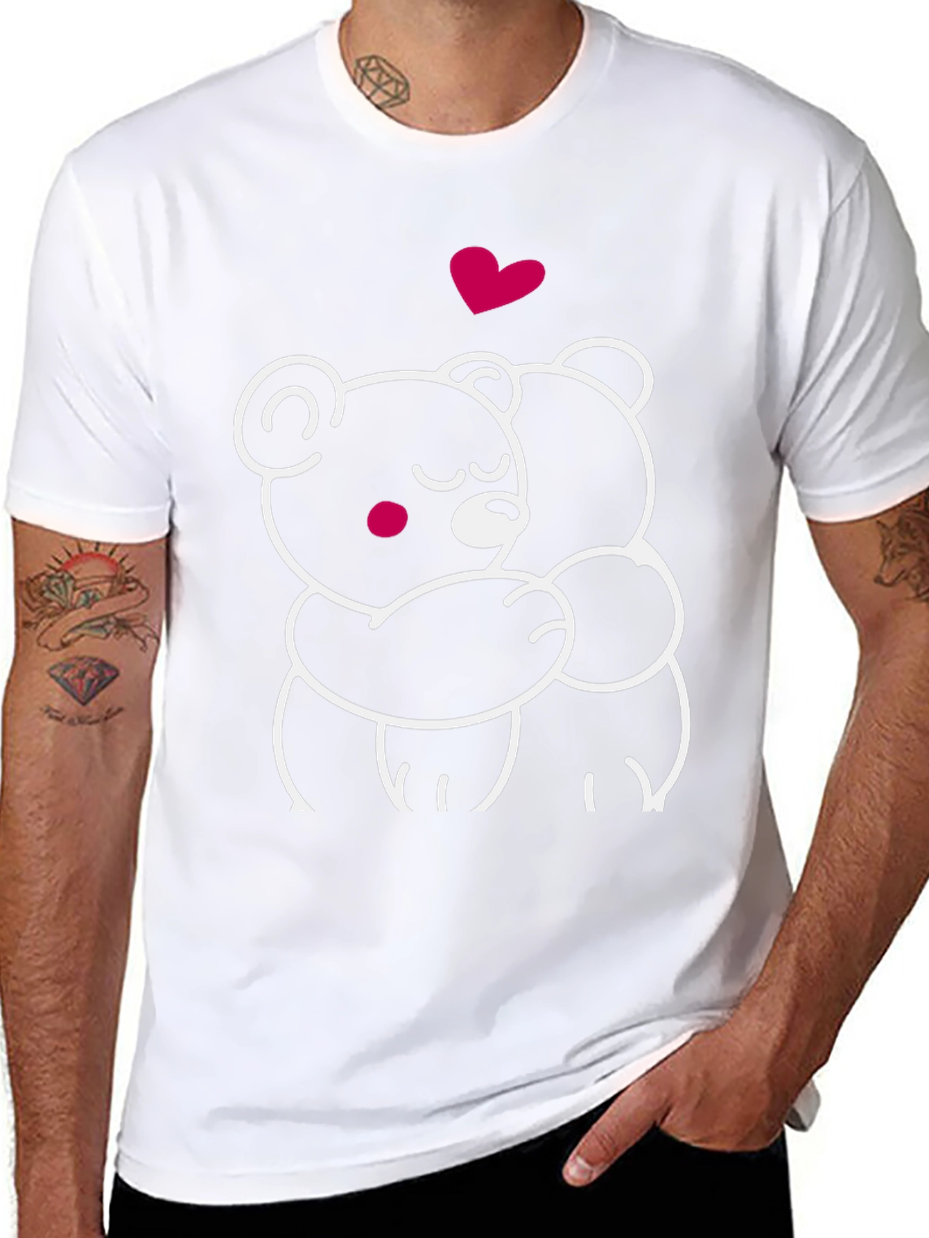 Cute Bear Hug Graphic Tee