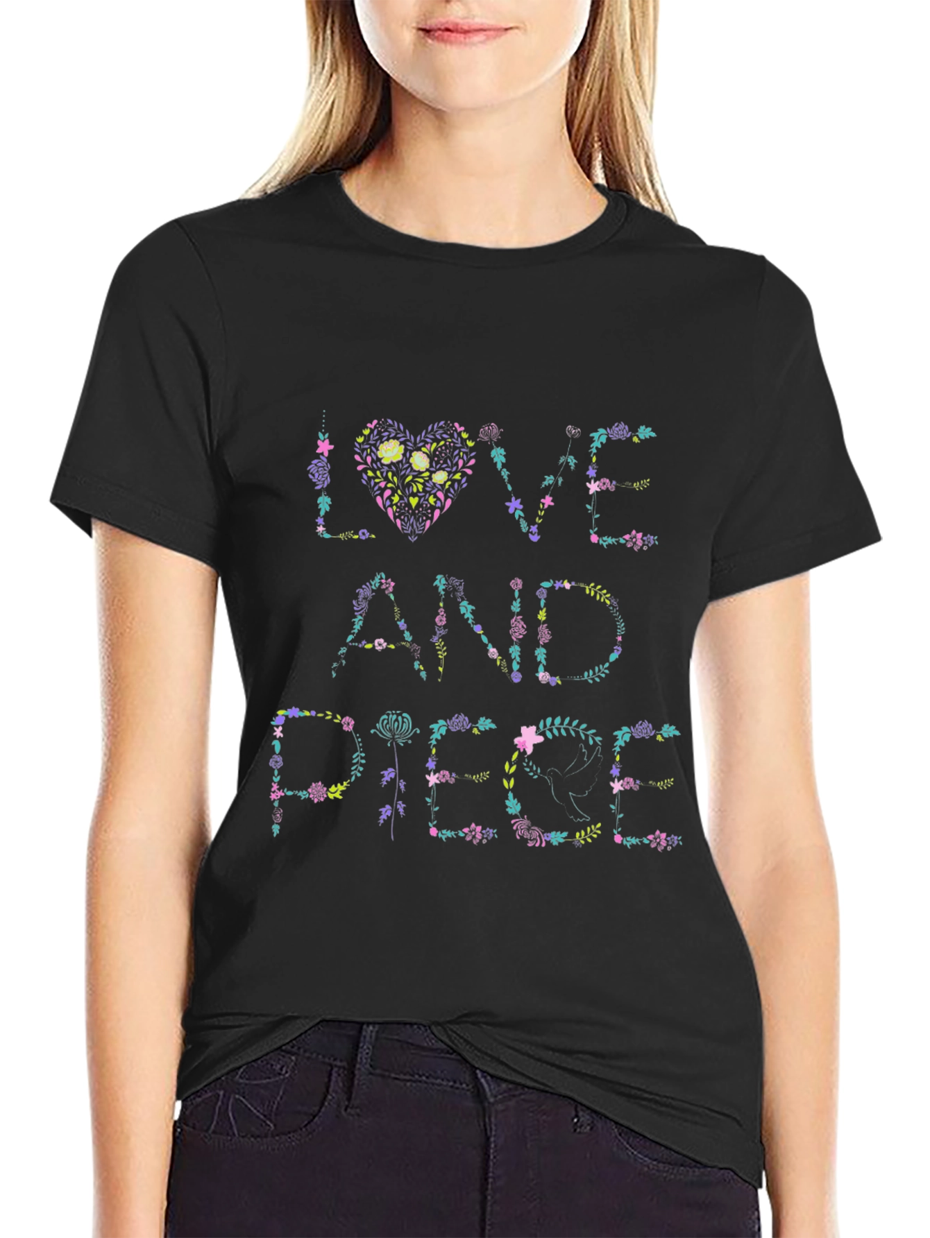 Love And Peace Floral T-Shirt