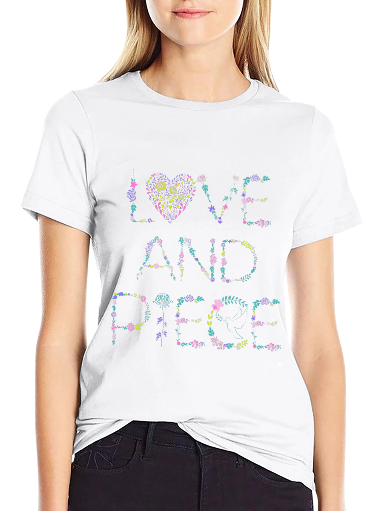 Love And Peace Floral T-Shirt