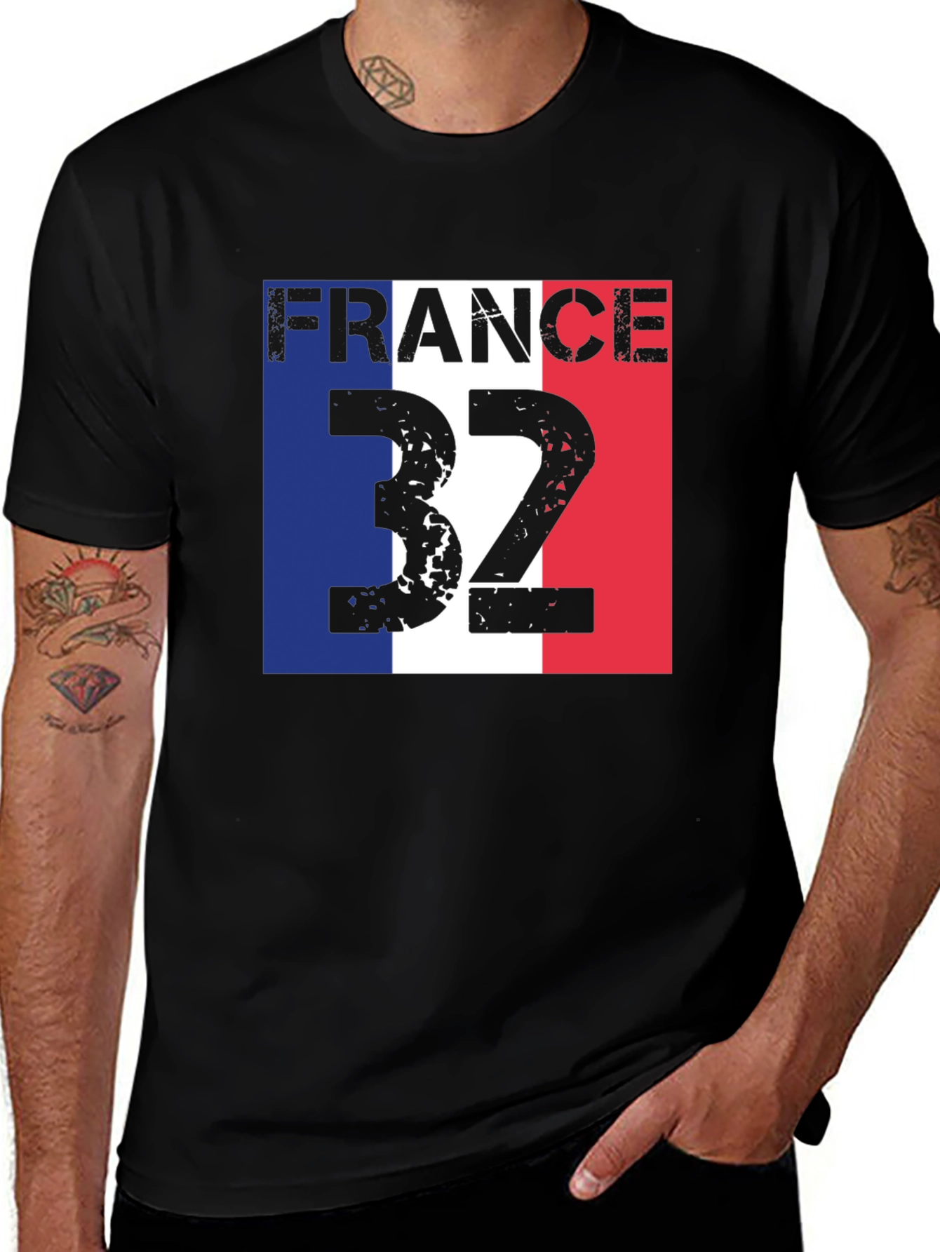 France 32 T-Shirt - Black Tee