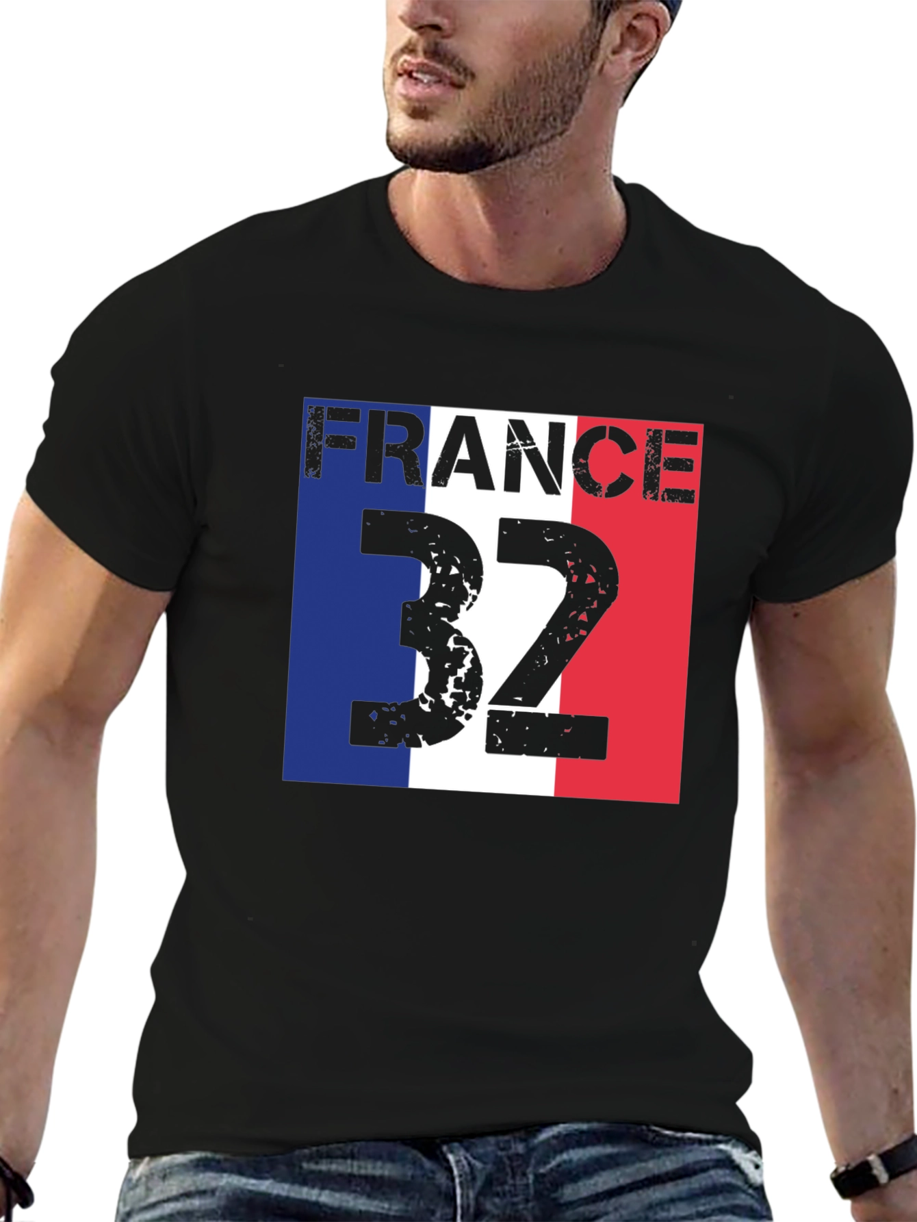 France 32 T-Shirt - Black Tee