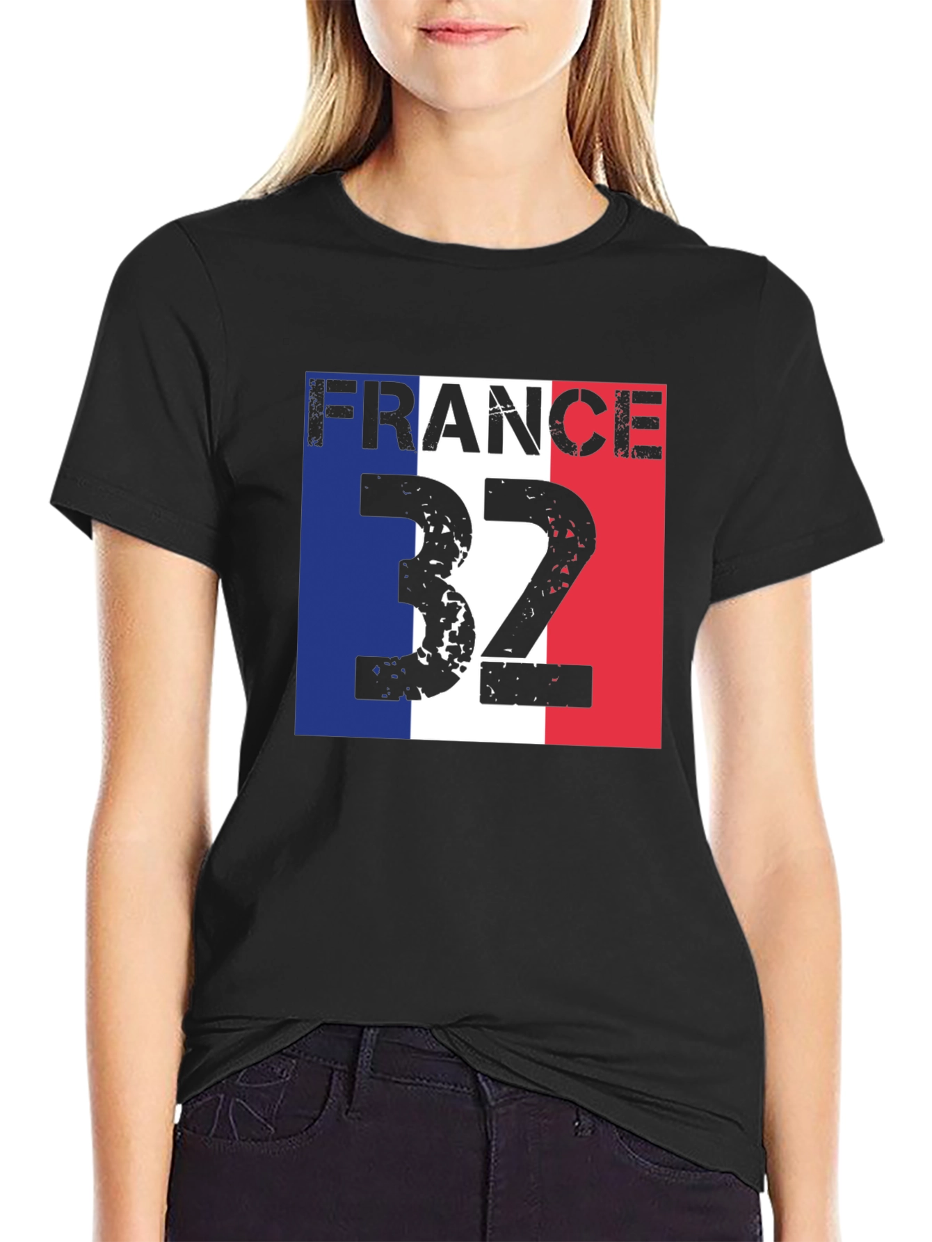 France 32 T-Shirt - Black Tee
