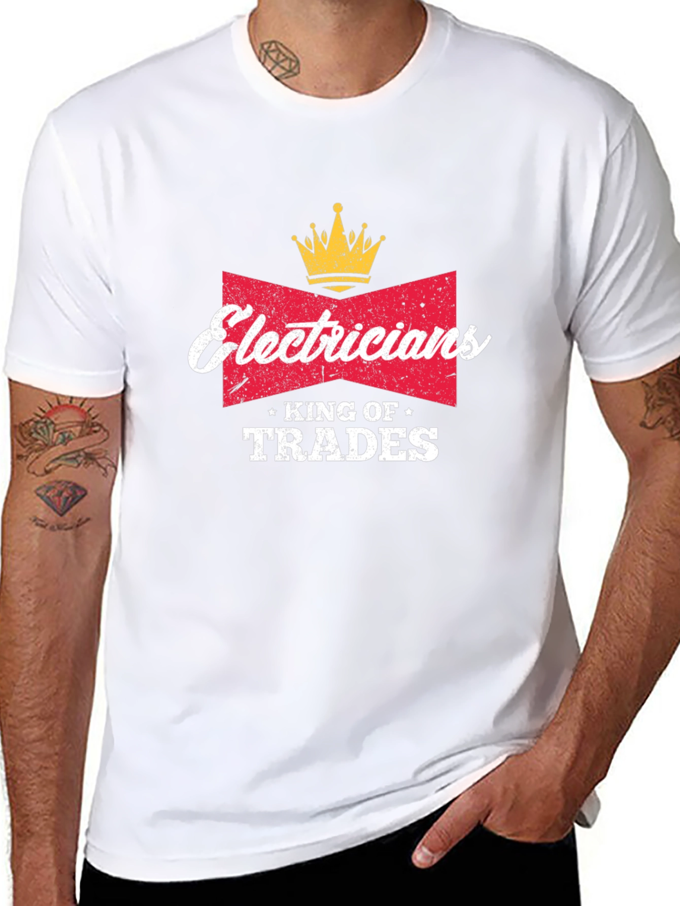 Electricians King of Trades Black T-Shirt