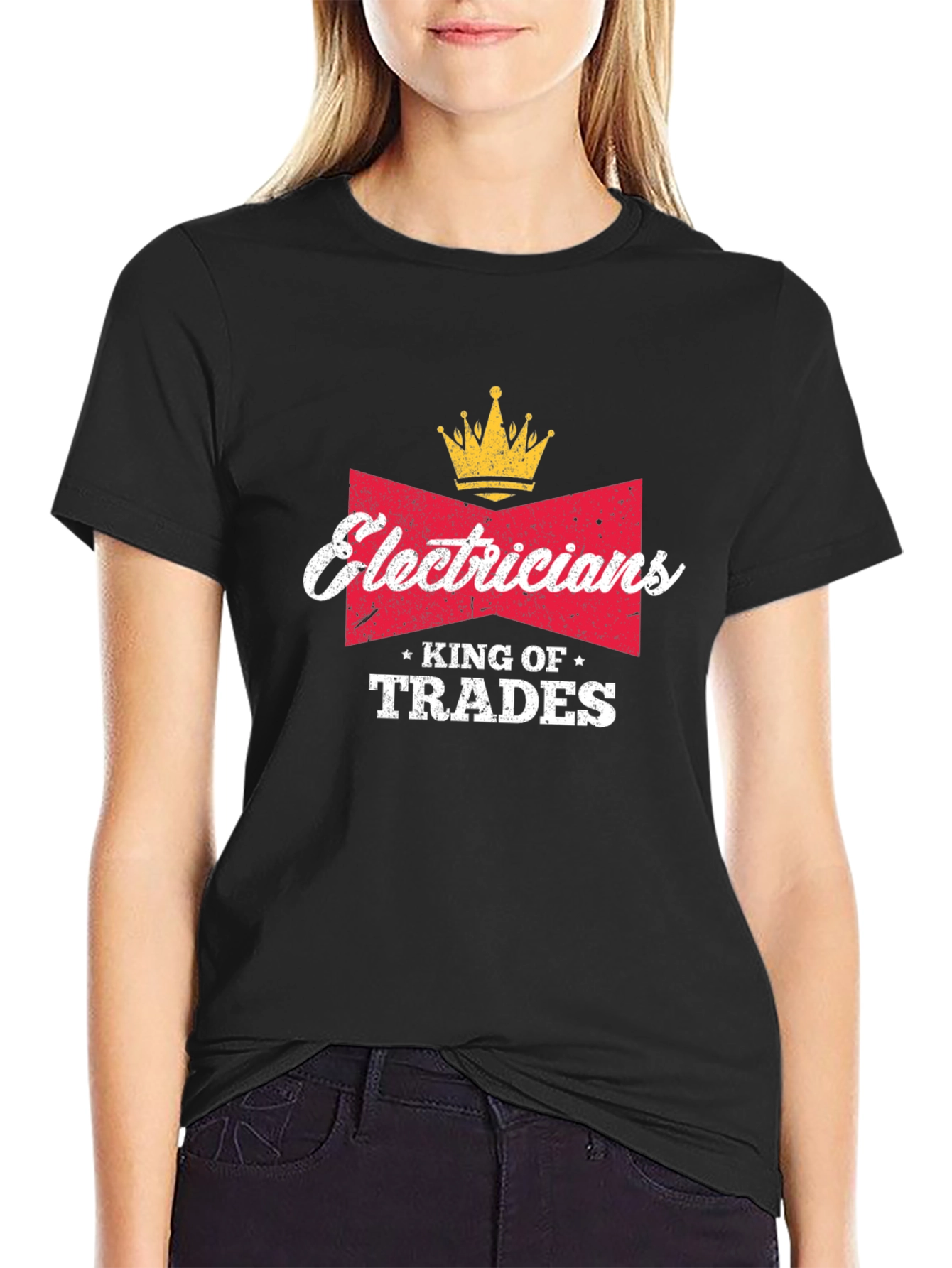 Electricians King of Trades Black T-Shirt