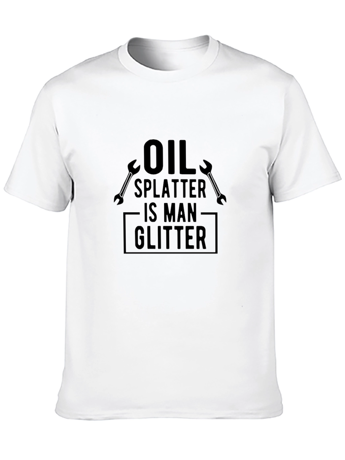 Oil Splatter Man Glitter Black Graphic T-Shirt