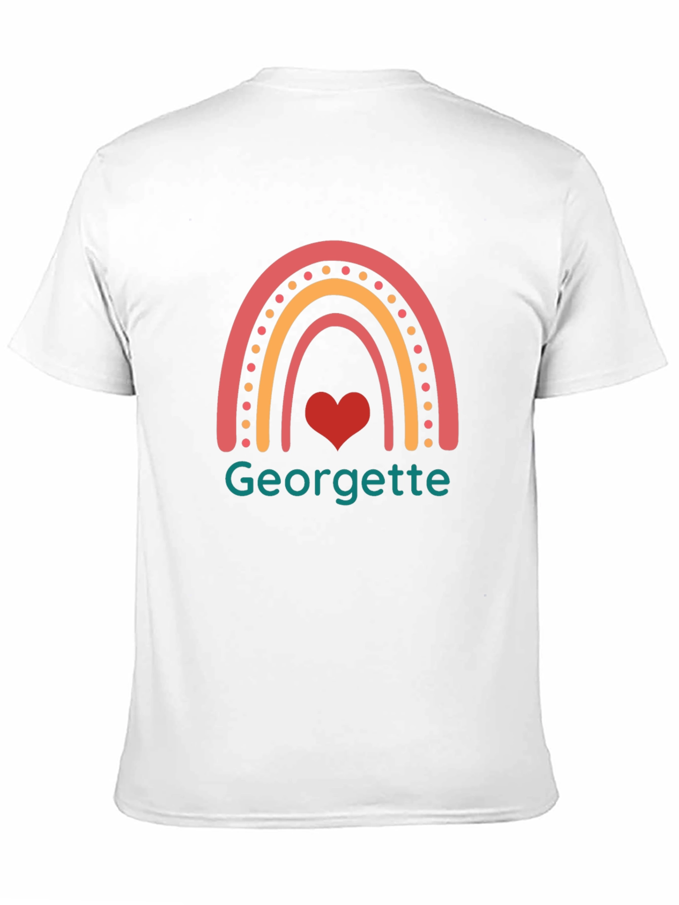 Georgette Rainbow Heart T-Shirt - Black