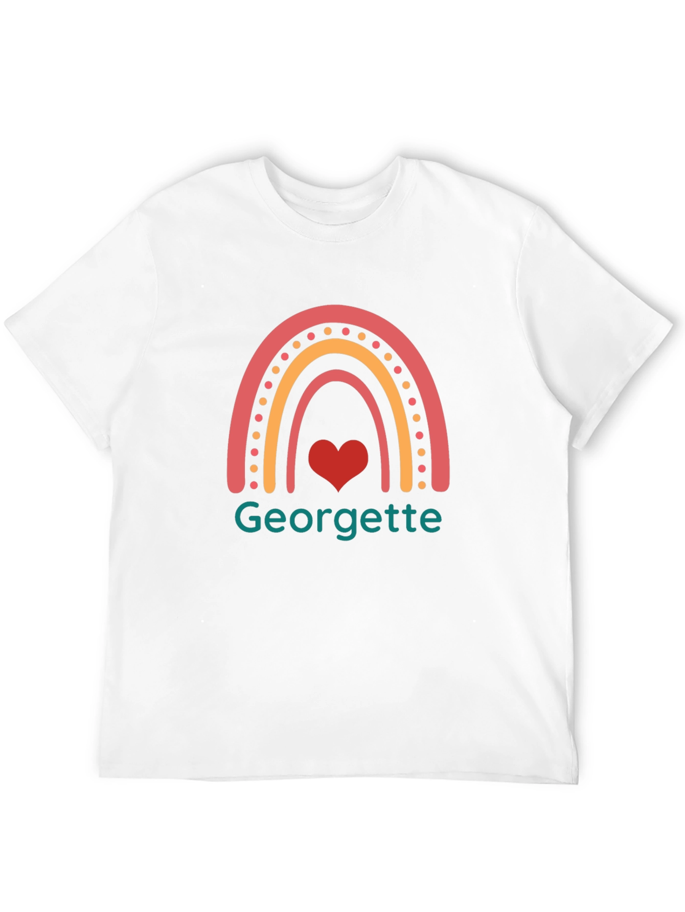 Georgette Rainbow Heart T-Shirt - Black