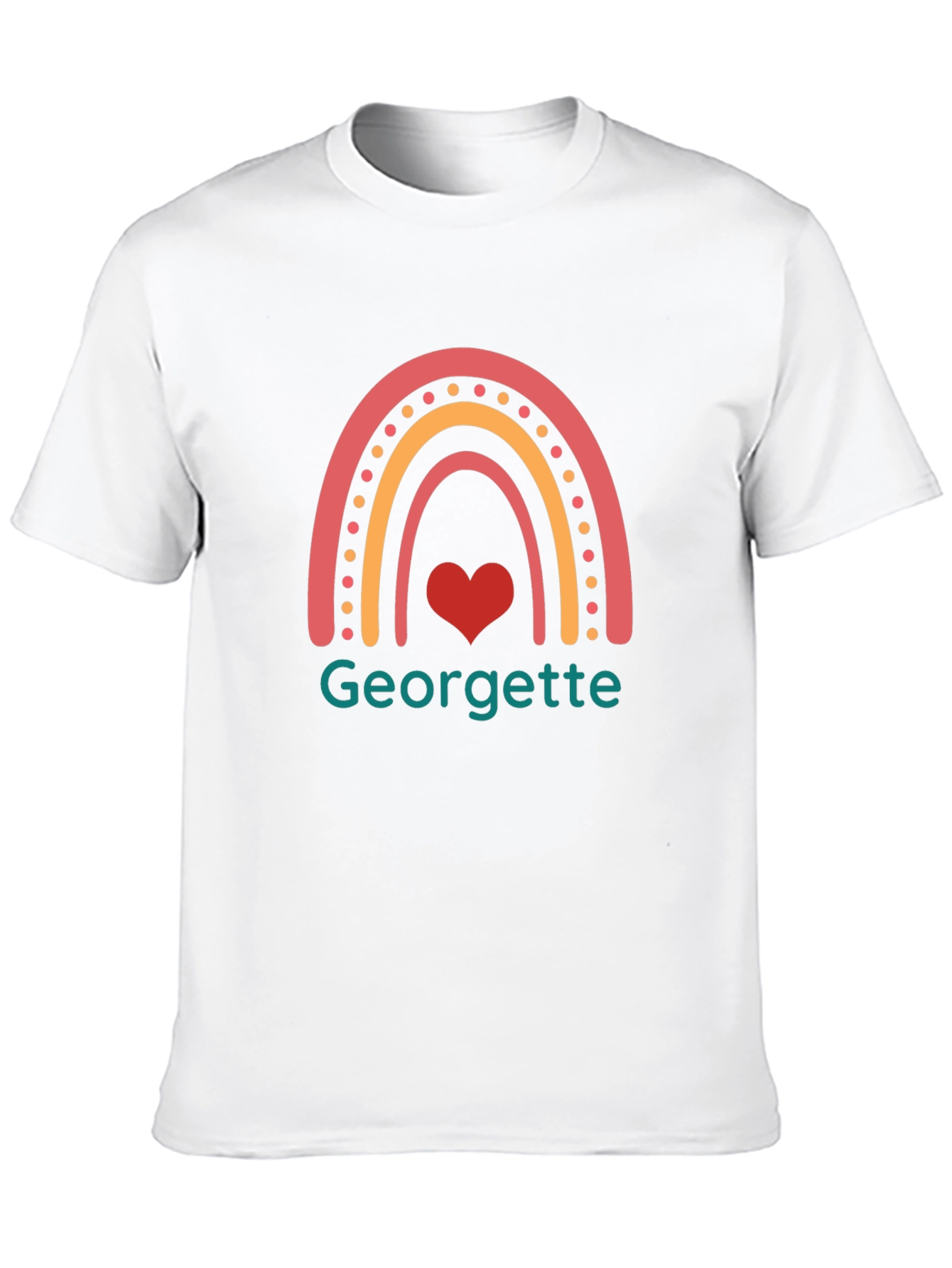 Georgette Rainbow Heart T-Shirt - Black